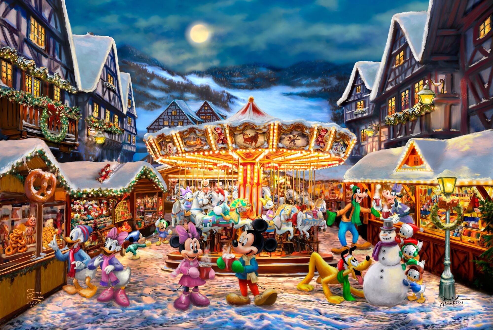 Shop Disney Mickey and Minnie Christmas Market Wall Art From