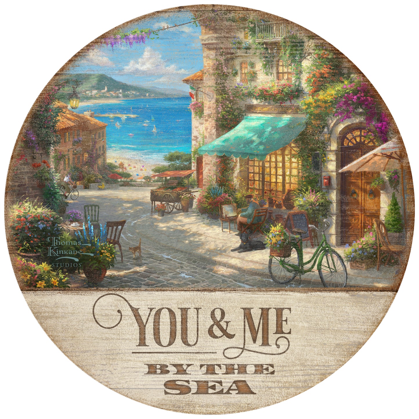 Italian Cafe - 12.5" Round Wood Sign