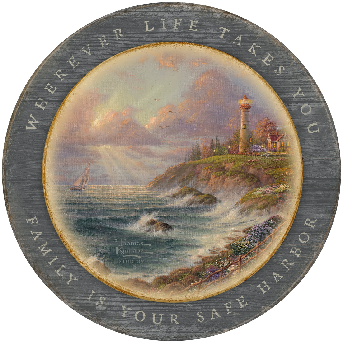 Returning Home - 12.5" Round Wood Sign