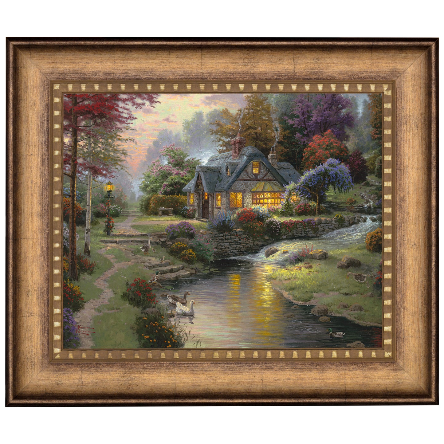 Stillwater Cottage - 16" x 20" Brushstroke Vignette Gold