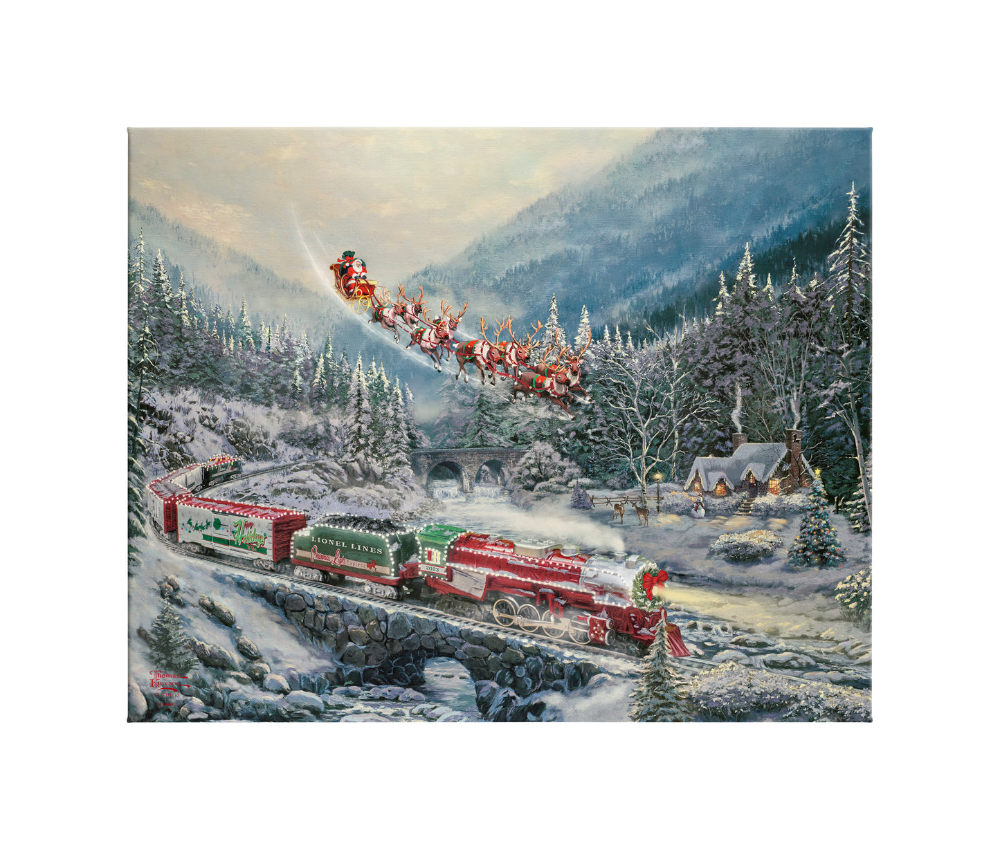 Christmas Light Express - 24" x 30" Gallery Wrapped Canvas
