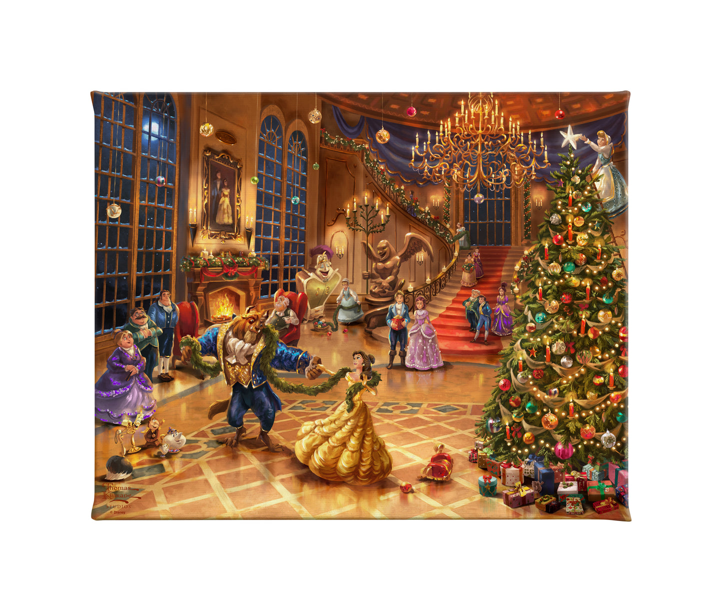 Disney Beauty and the Beast Christmas Celebration - 8" x 10" Gallery Wrapped Canvas