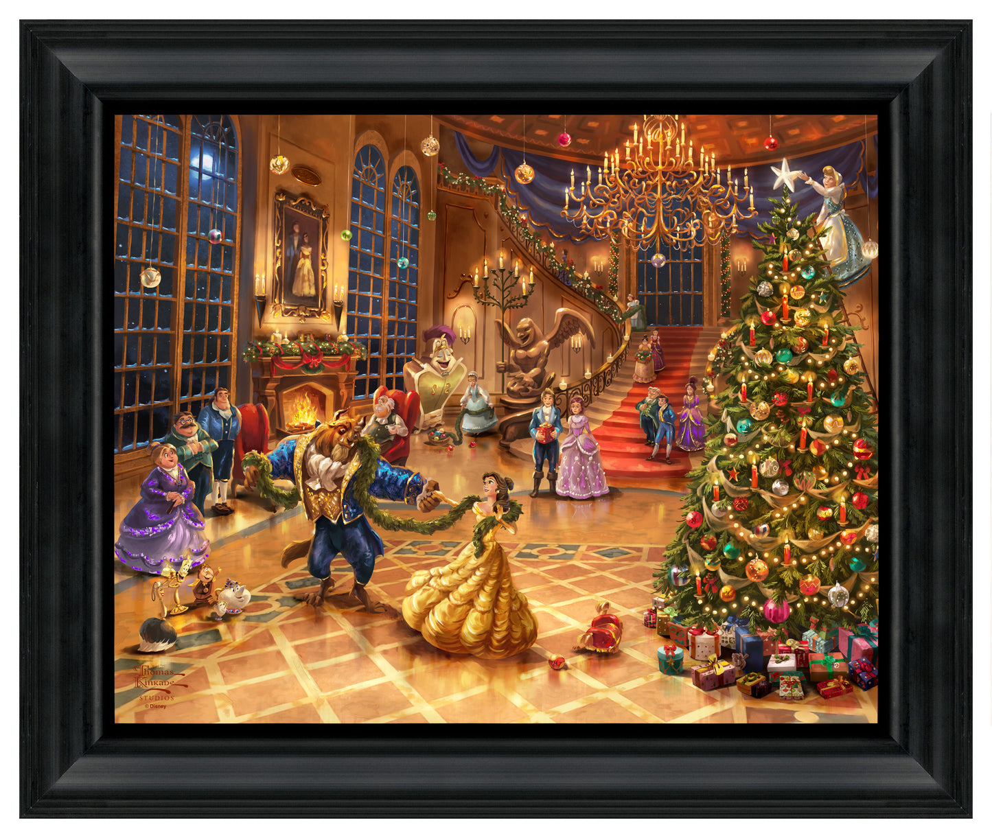 Disney Beauty and the Beast Christmas Celebration - 16" x 20" Brushstroke Vignette