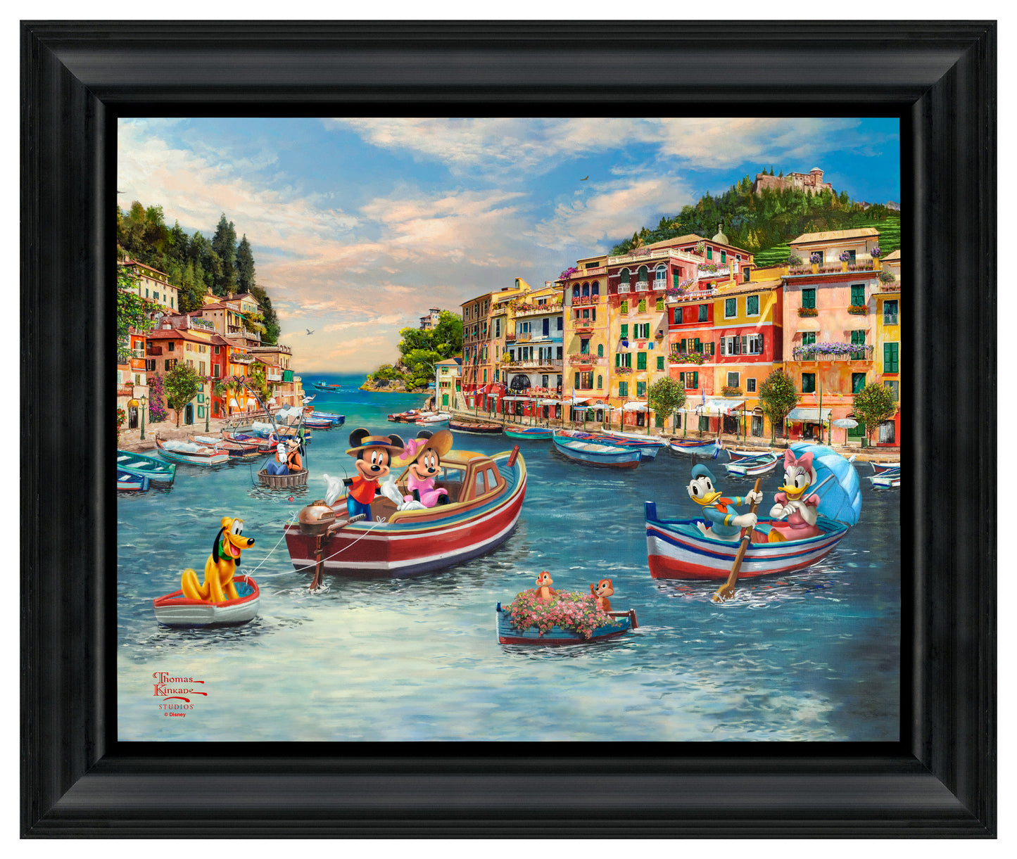 Disney Mickey and Minnie in Italy - 16" x 20" Brushstroke Vignette