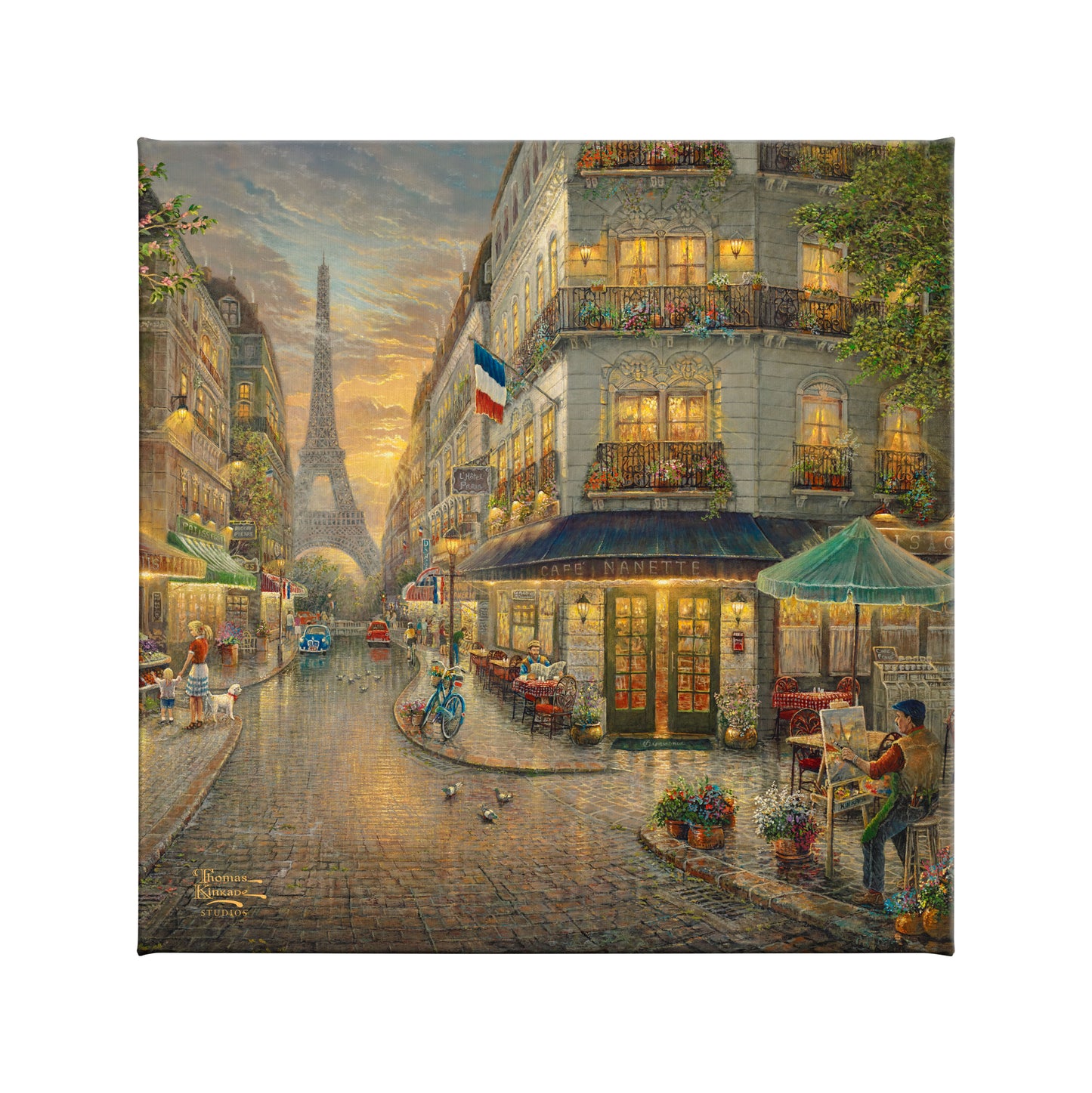 Paris Cafe - 14" x 14" Gallery Wrapped Canvas