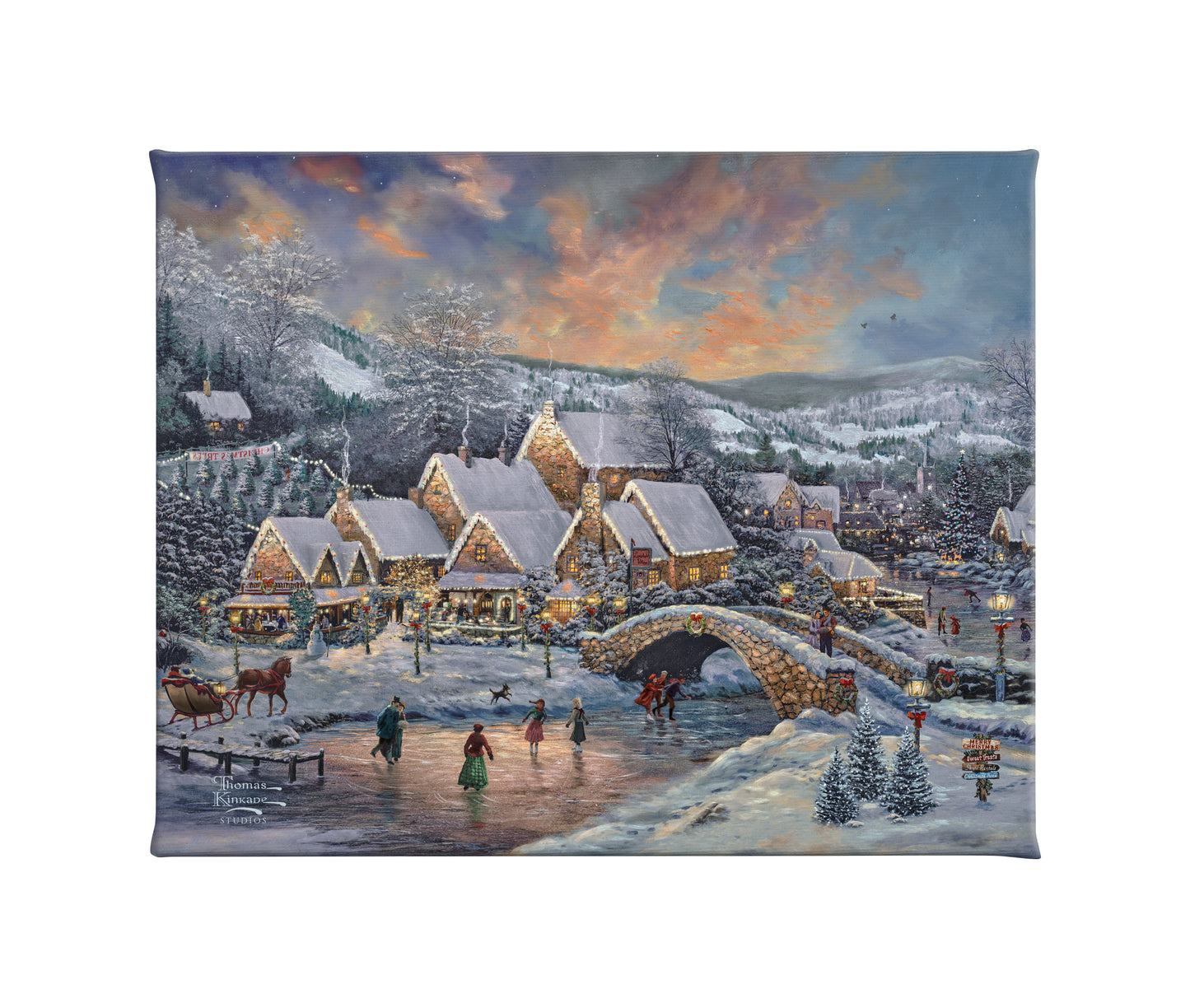 Christmas at Lamplight Village - 8" x 10" Gallery Wrapped Canvas