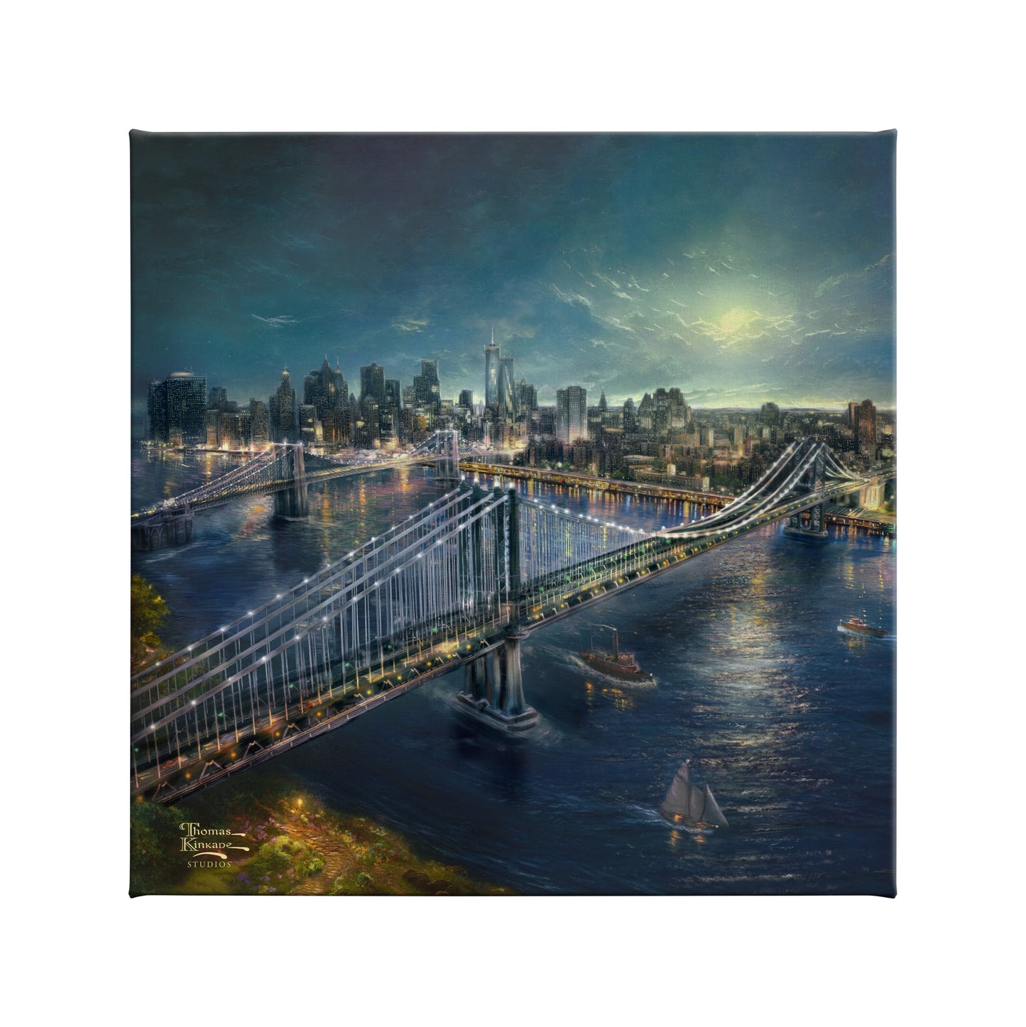 Moonlight over Manhattan - 14" x 14" Gallery Wrap Canvas
