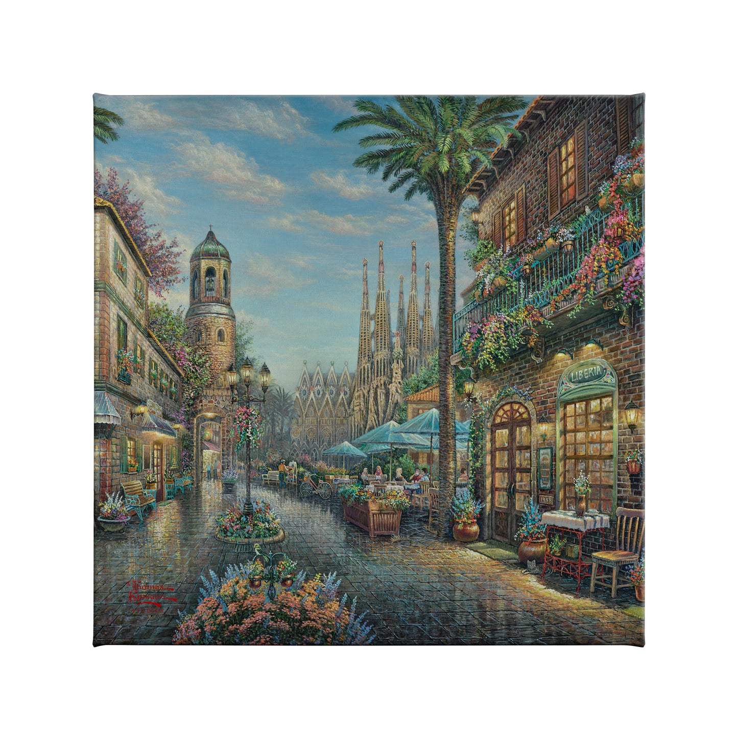 Spanish Café - 14" x 14" Gallery Wrapped Canvas