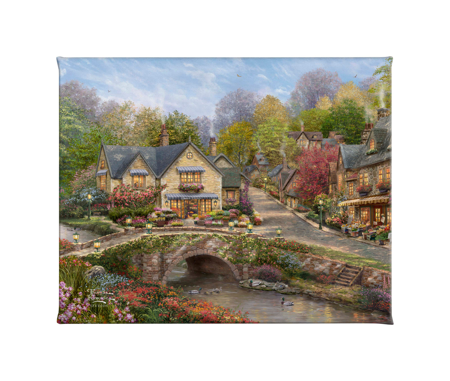 Summer in Cobblestone Village - 8" x 10" Gallery Wrapped Canvas