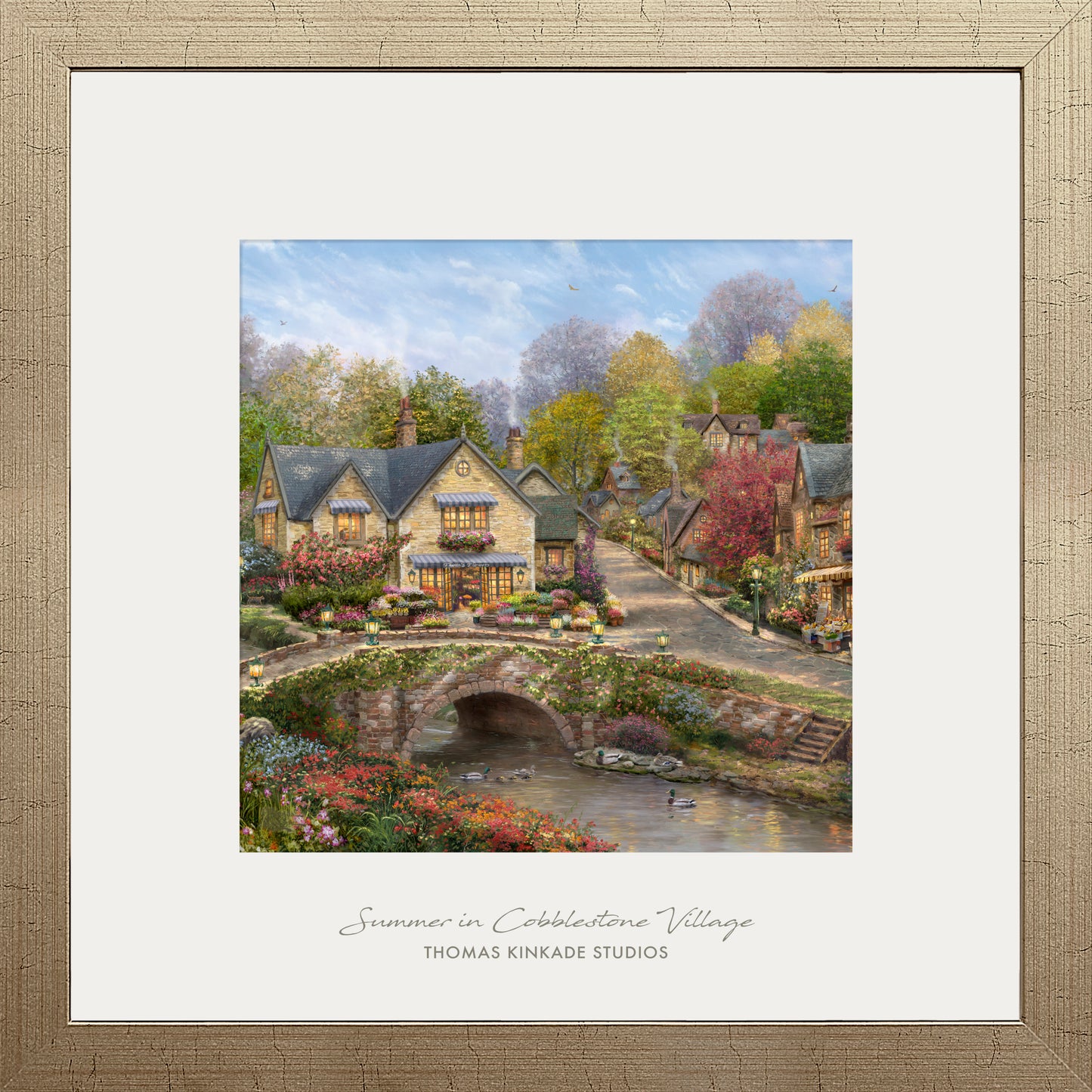 Summer in Cobblestone Village - 32" x 32" Prominence