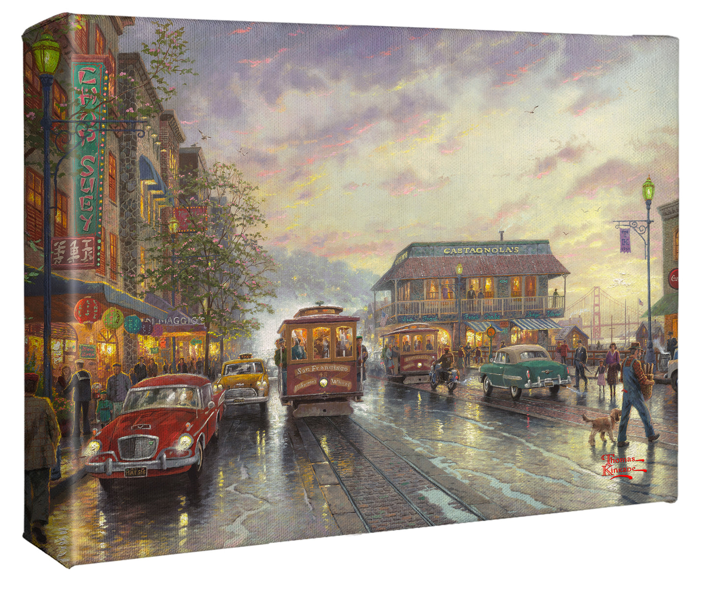 City by the Bay, Sunset on Fisherman's Wharf, San Francisco - 8" x 10" Gallery Wrapped Canvas
