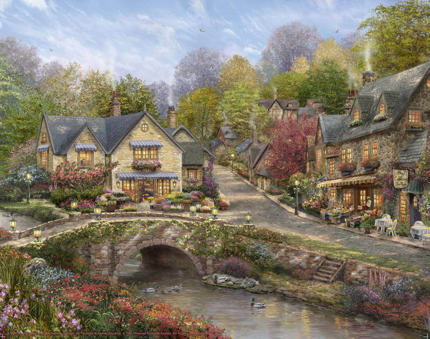 Summer in Cobblestone Village - Art Prints