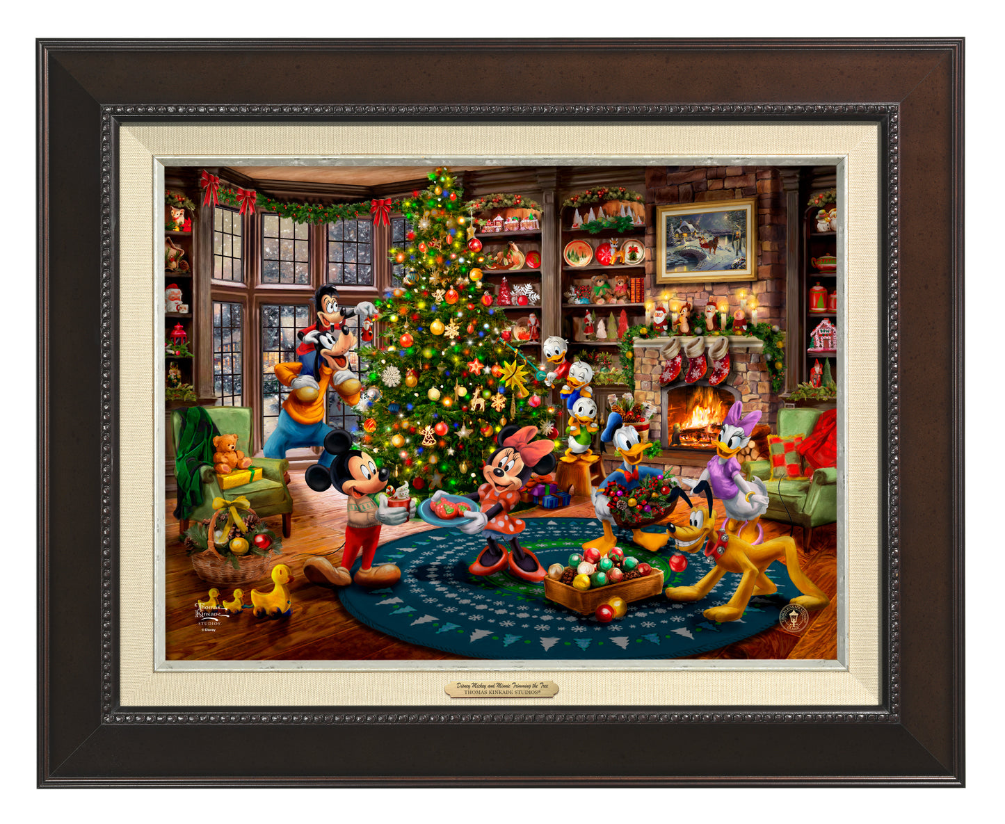 Disney Mickey and Minnie Trimming the Tree - Canvas Classics