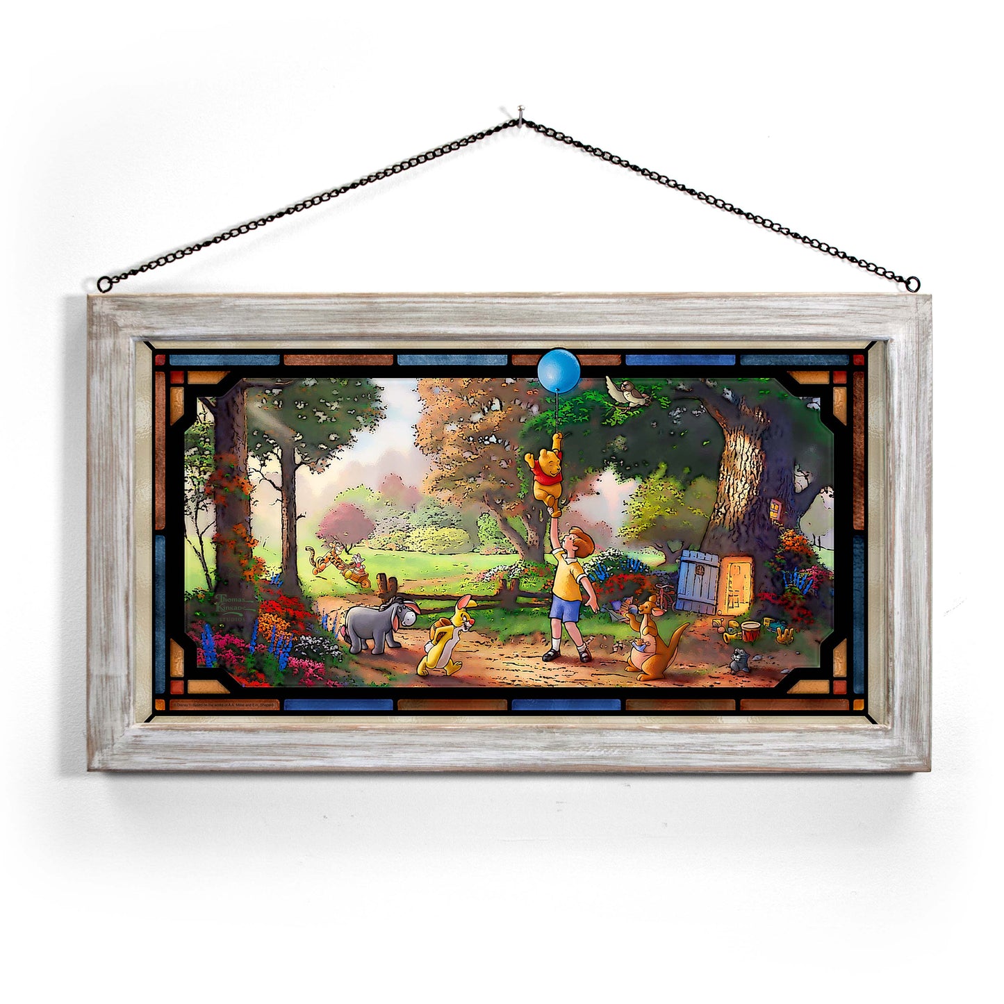 Disney Winnie the Pooh II - 13" x 23" Stained Glass Art