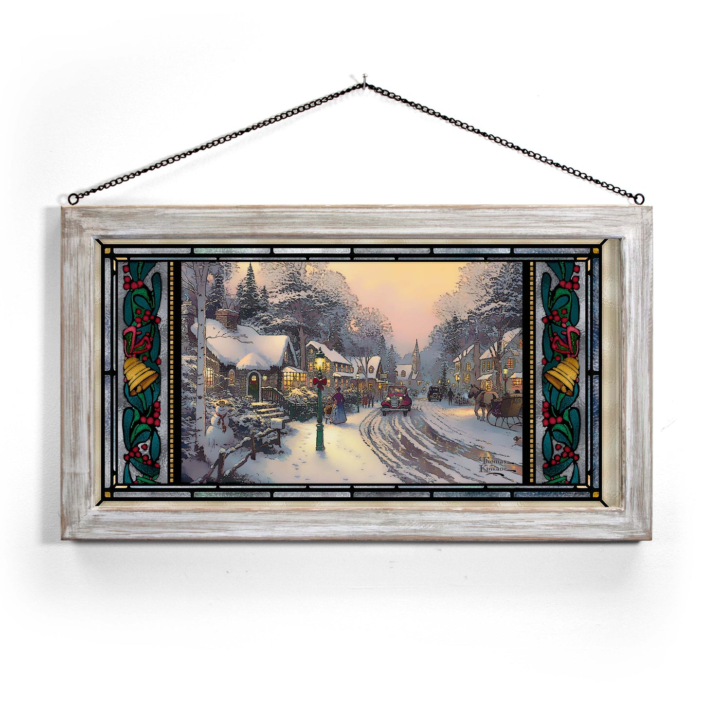 Village Christmas - 13" x 23" Stained Glass Art