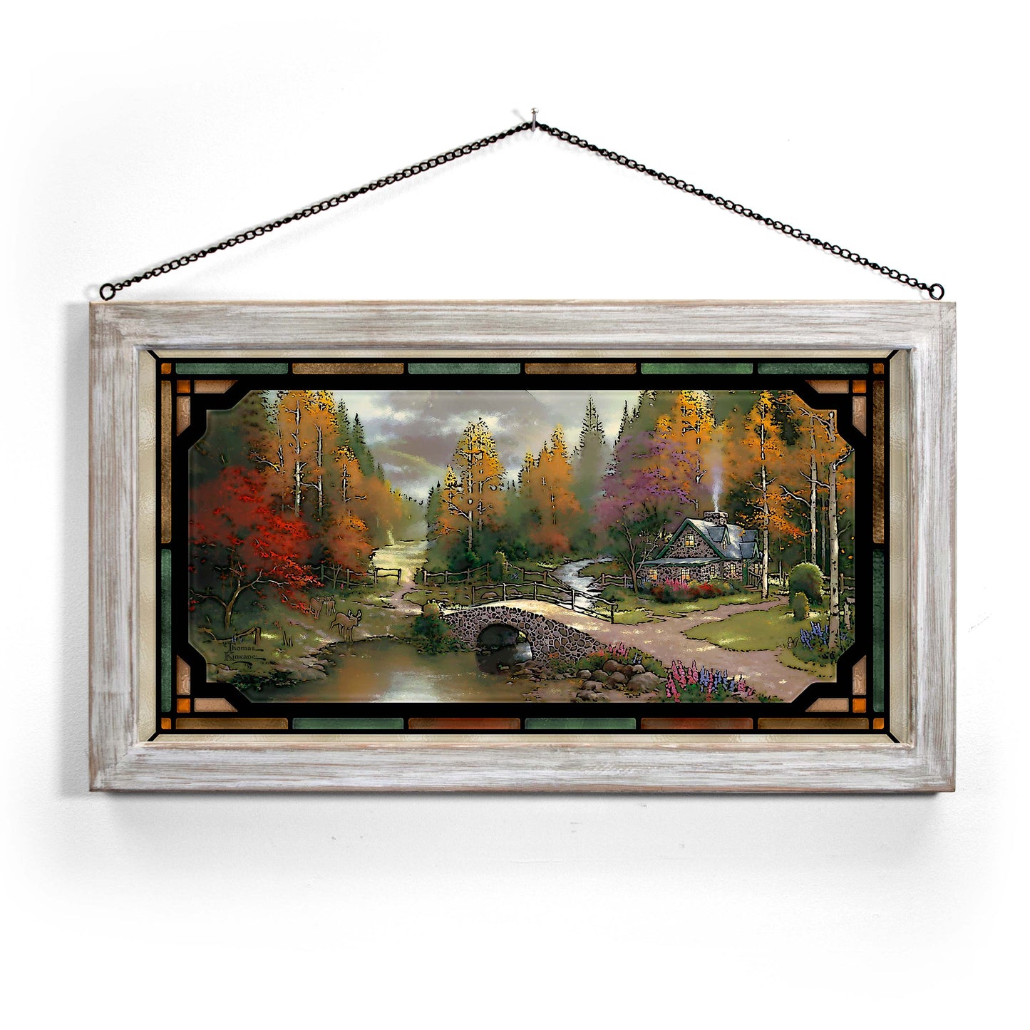 The Valley of Peace - 13" x 23" Stained Glass Art