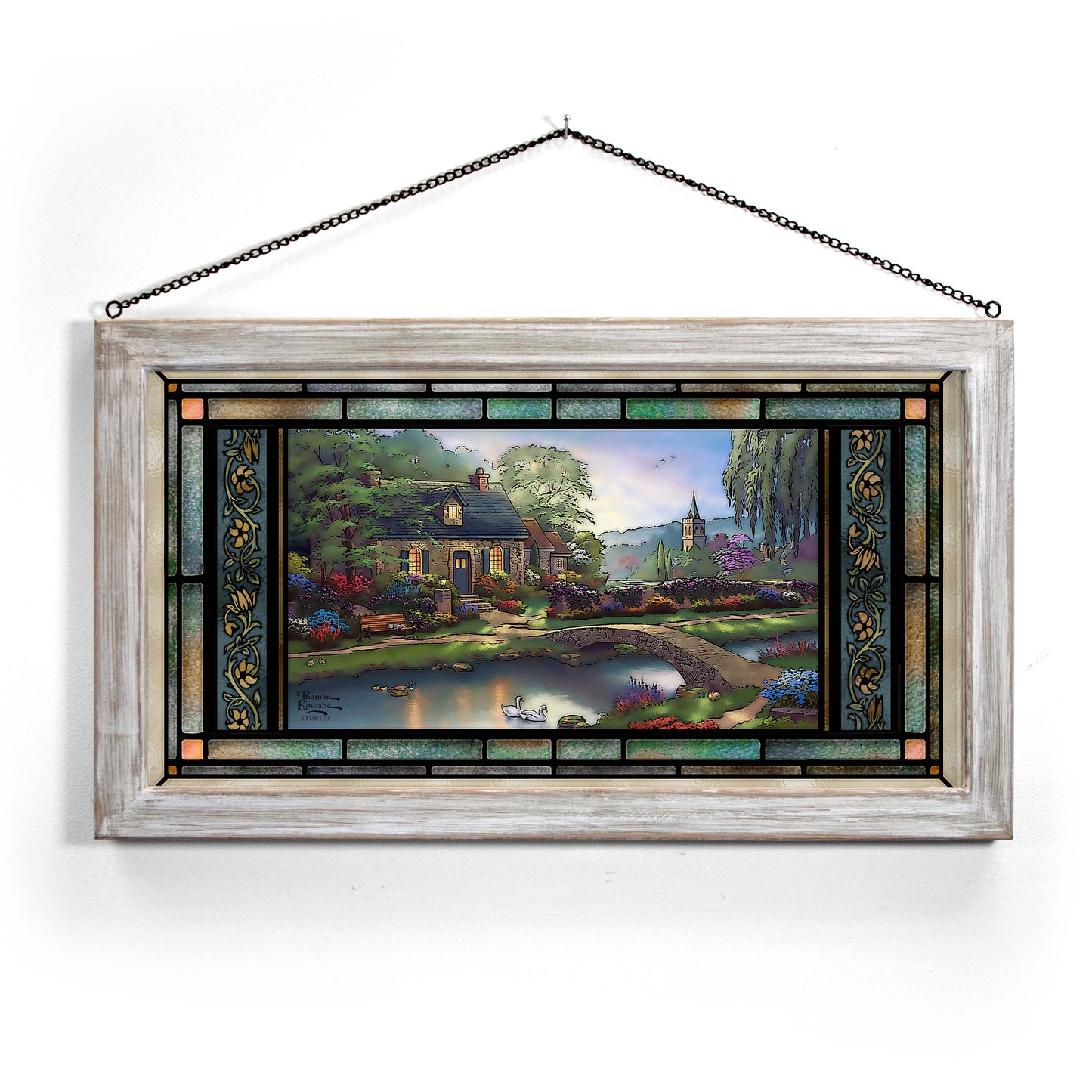 Stoney Creek Cottage - 13" x 23" Stained Glass Art