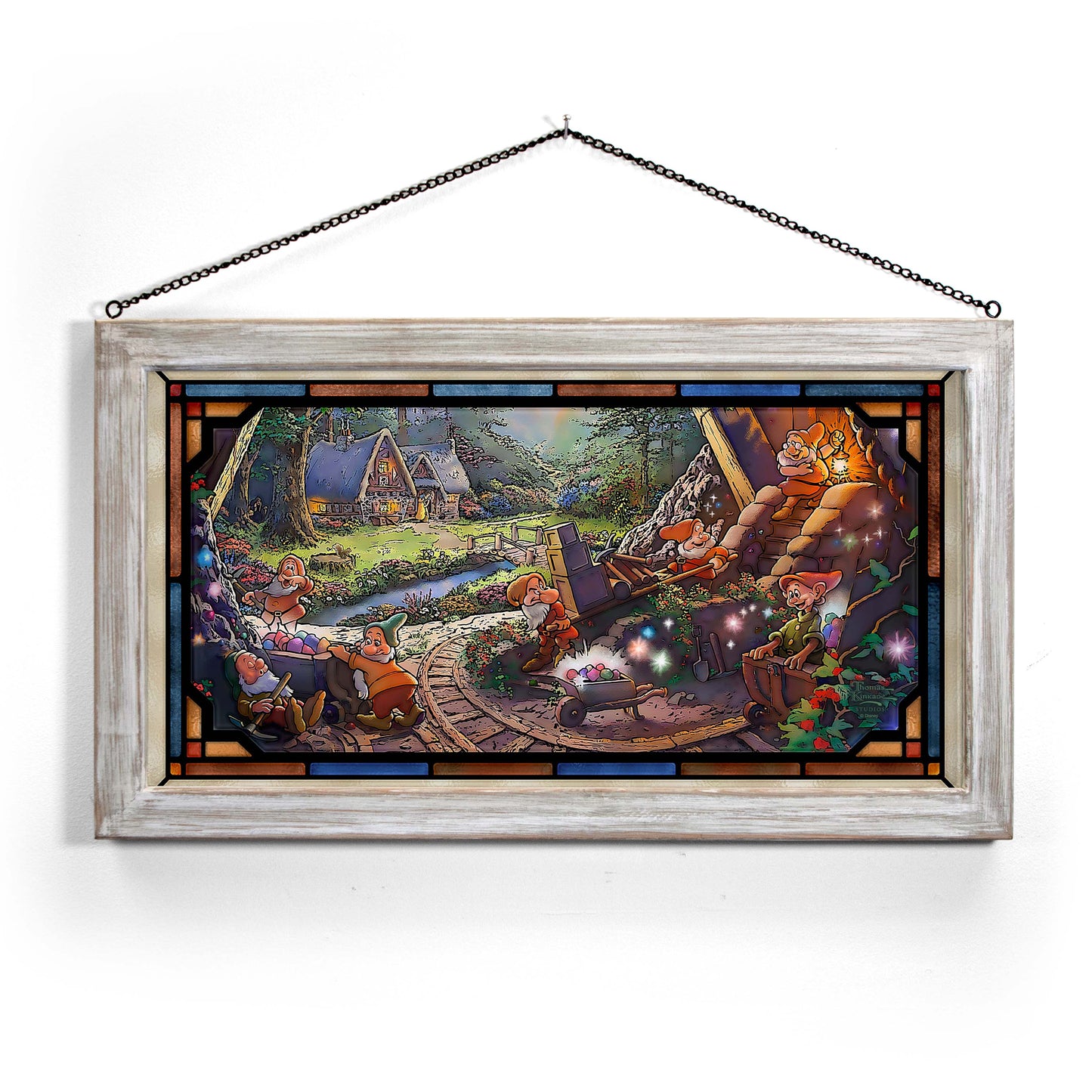 Disney Snow White and the Seven Dwarfs - 13" x 23" Stained Glass Art