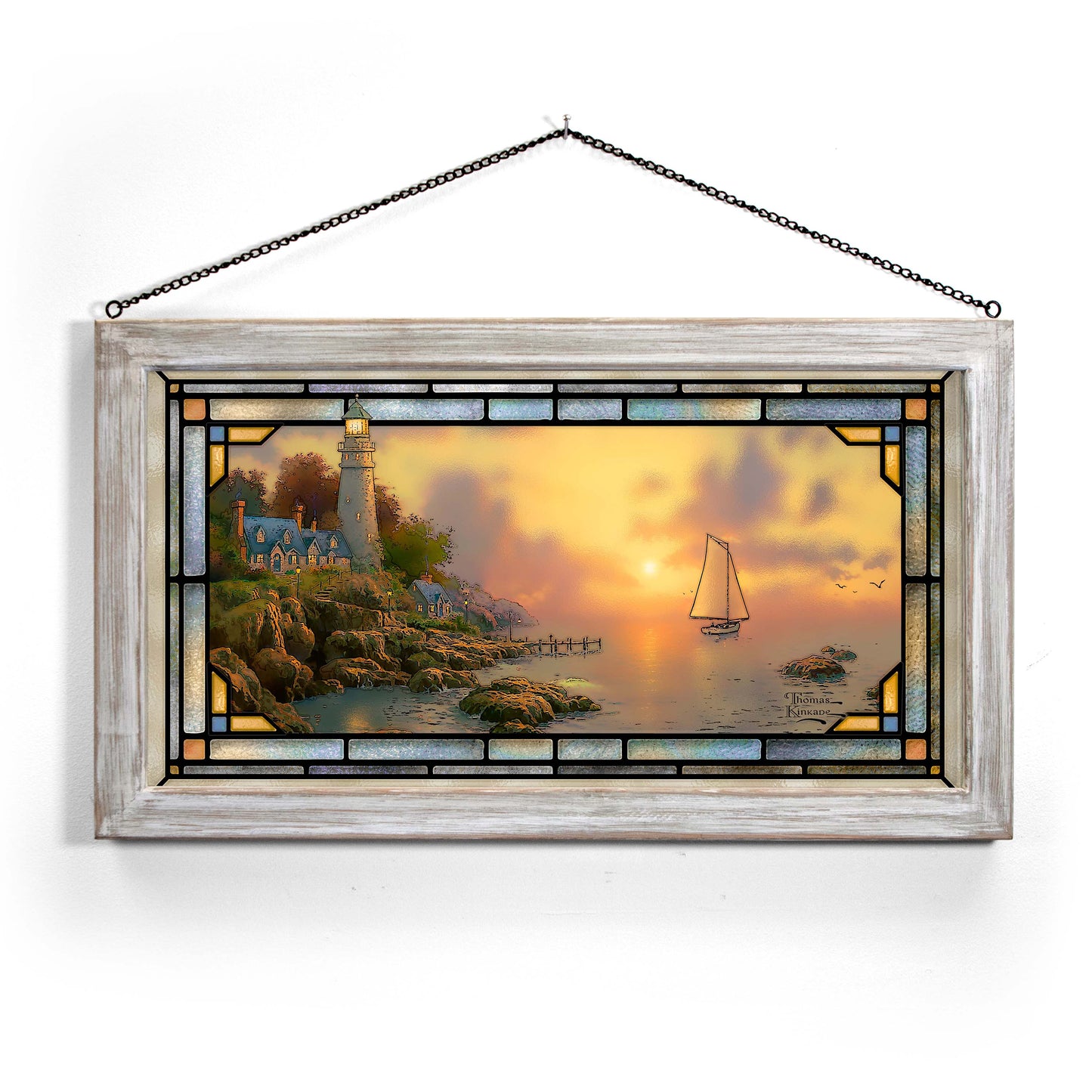 The Sea of Tranquility - 13" x 23" Stained Glass Art