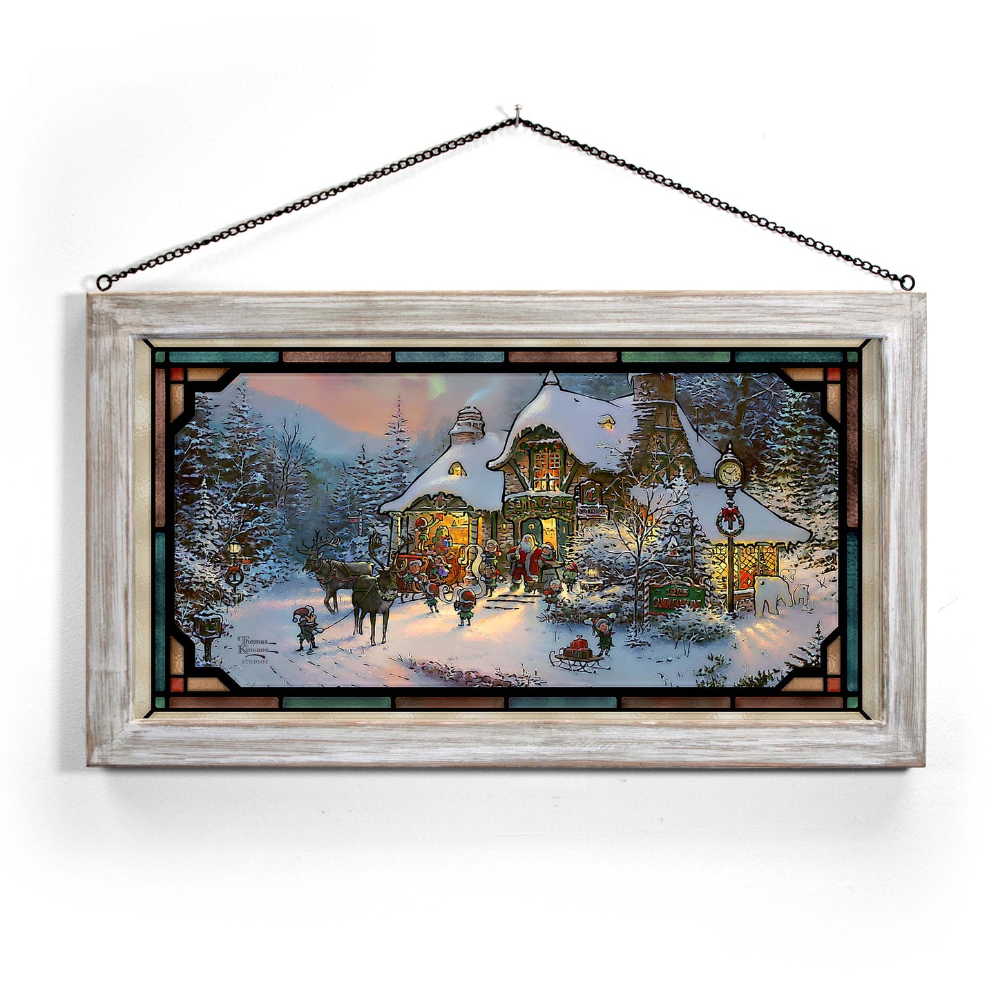 Santa's Night Before Christmas - 13" x 23" Stained Glass Art