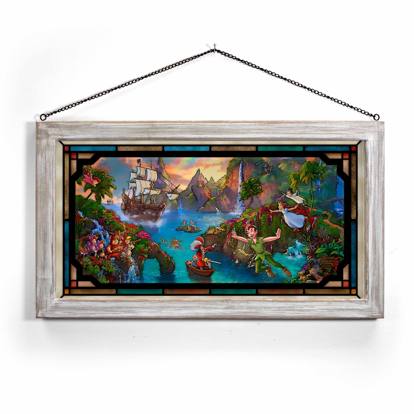 Disney Peter Pan's Never Land - 13" x 23" Stained Glass Art