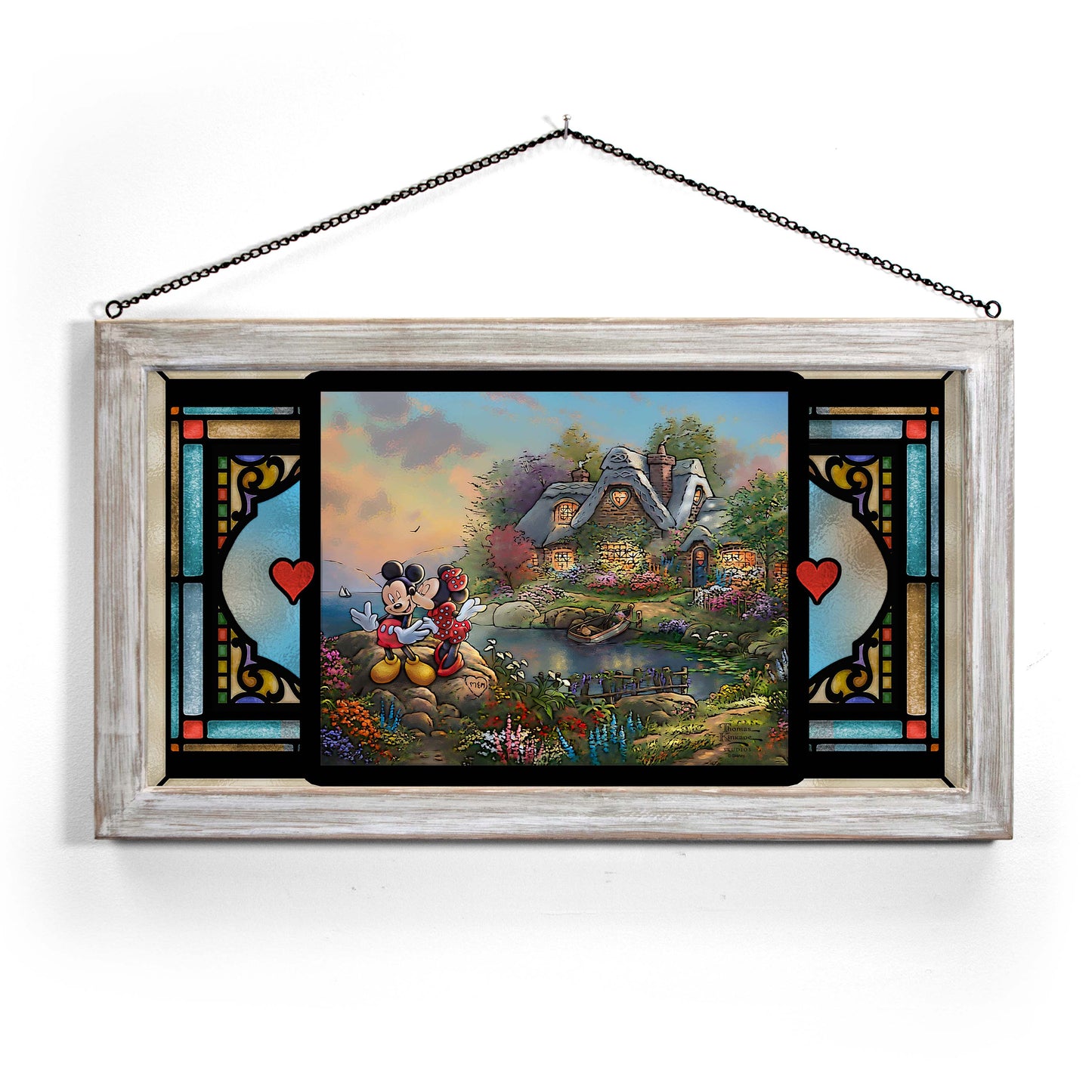 Disney Mickey and Minnie - 13" x 23" Stained Glass Art