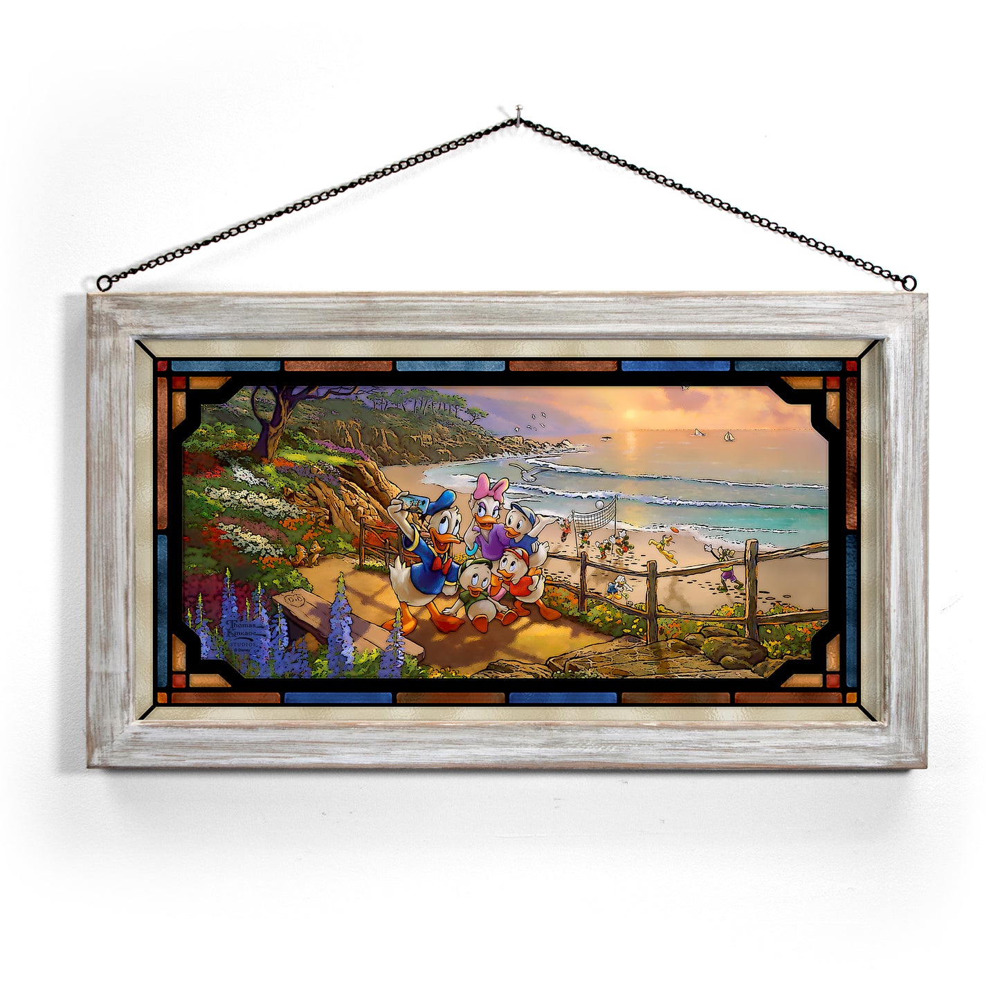 Disney Donald and Daisy - A Duck Day Afternoon - 13" x 23" Stained Glass Art