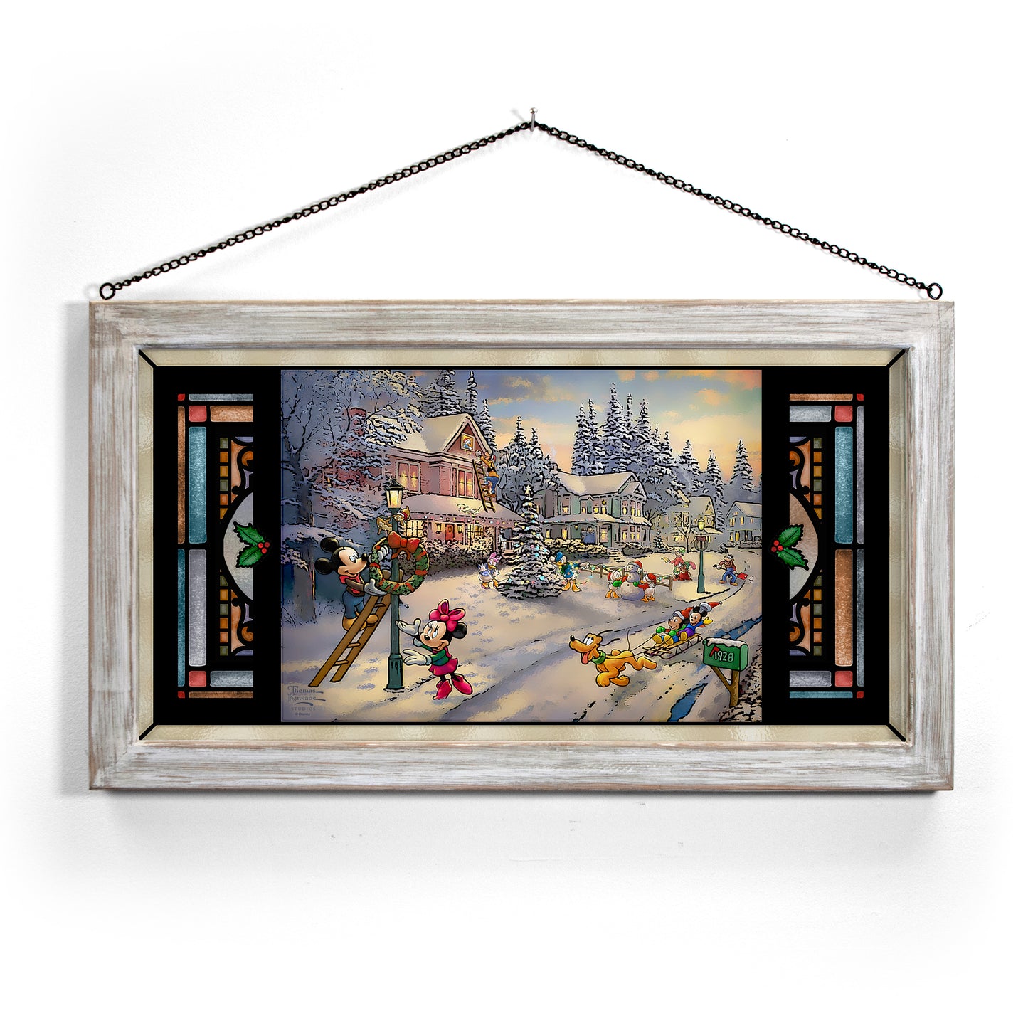 Disney Mickey's Victorian Christmas - 13" x 23" Stained Glass Art