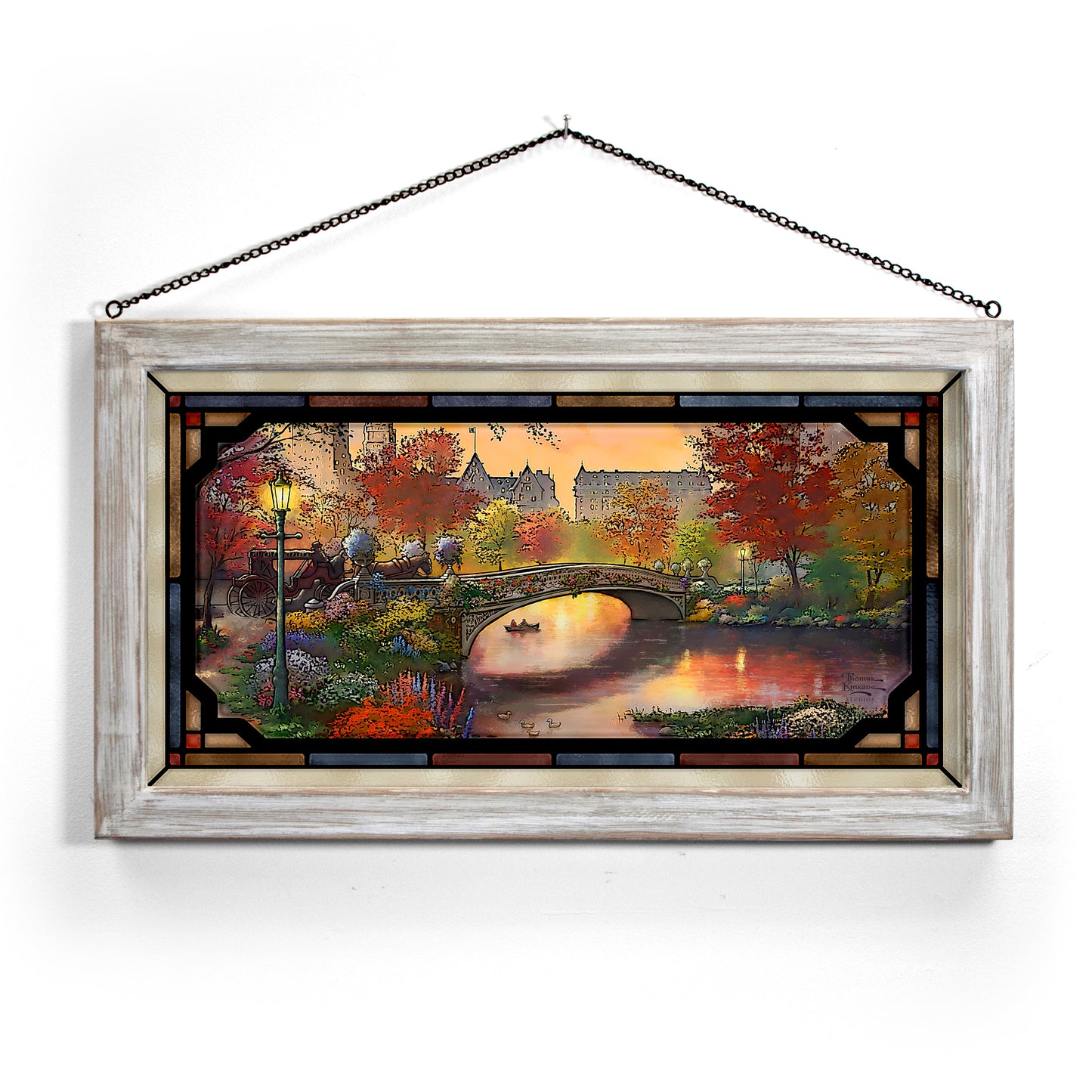 Autumn in New York - 13" x 23" Stained Glass Art