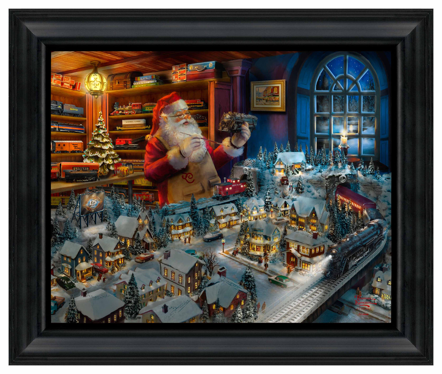 Santa's Final Touch, A Lionel Legacy - 16" x 20" Brushstroke Vignette