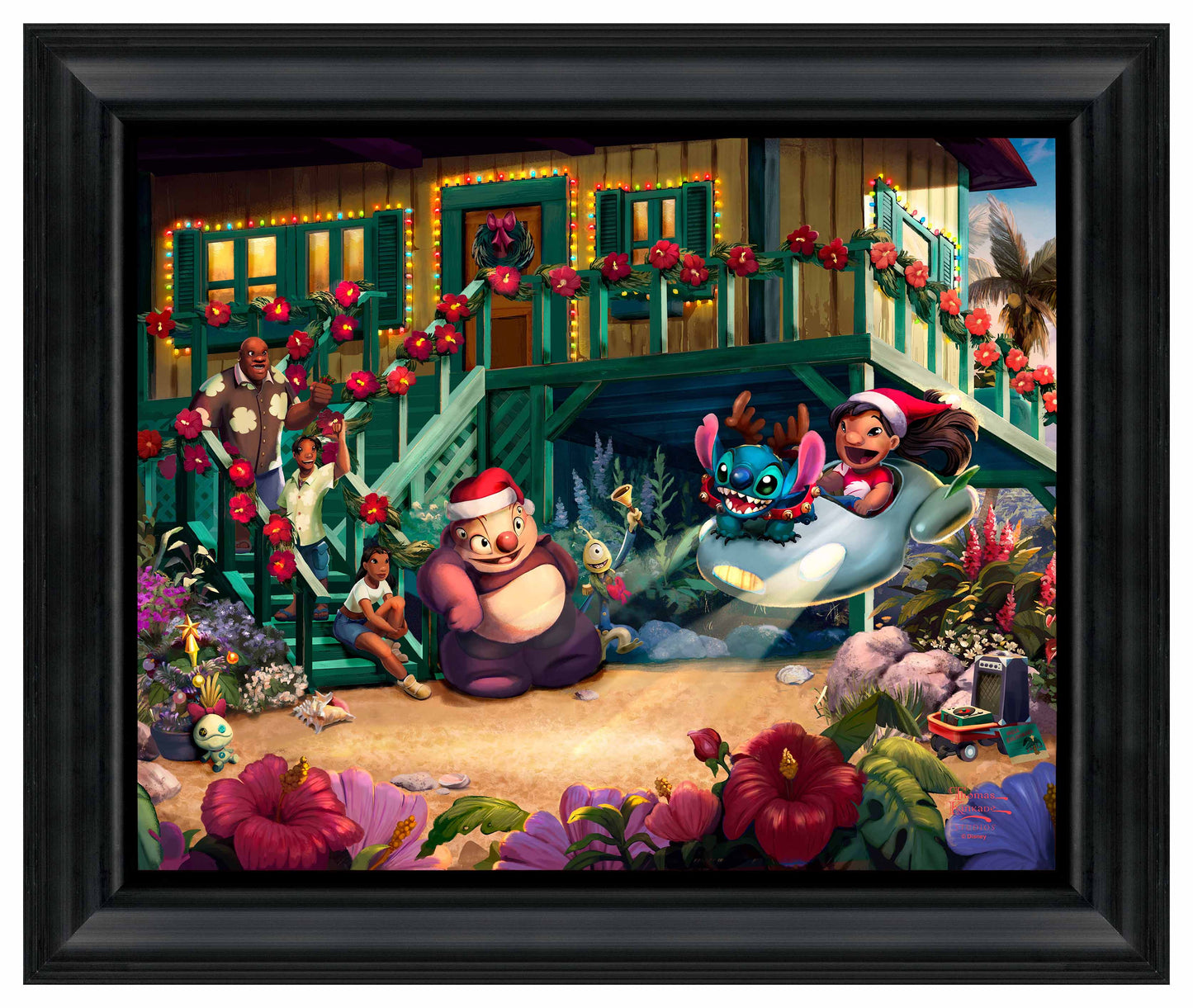 Disney Lilo and Stitch Aloha Christmas - 16" x 20" Brushstroke Vignette