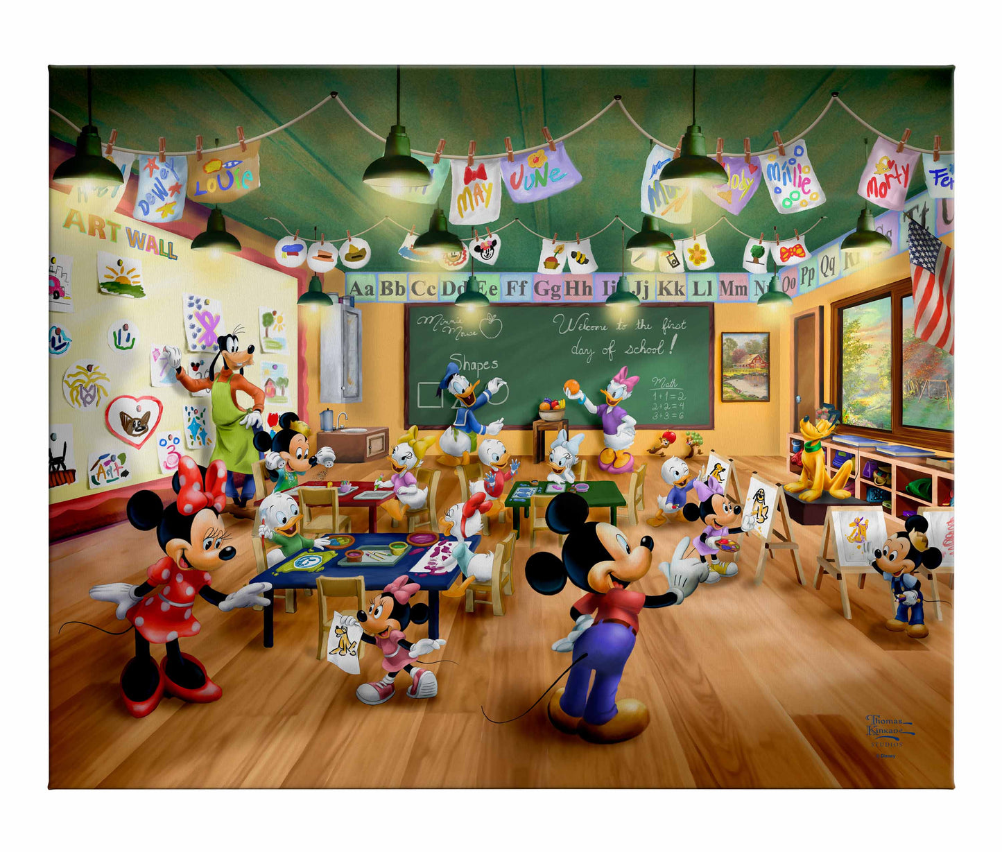 Disney Mickey and Minnie Schoolhouse 24" x 30" - Gallery Wrapped Canvas