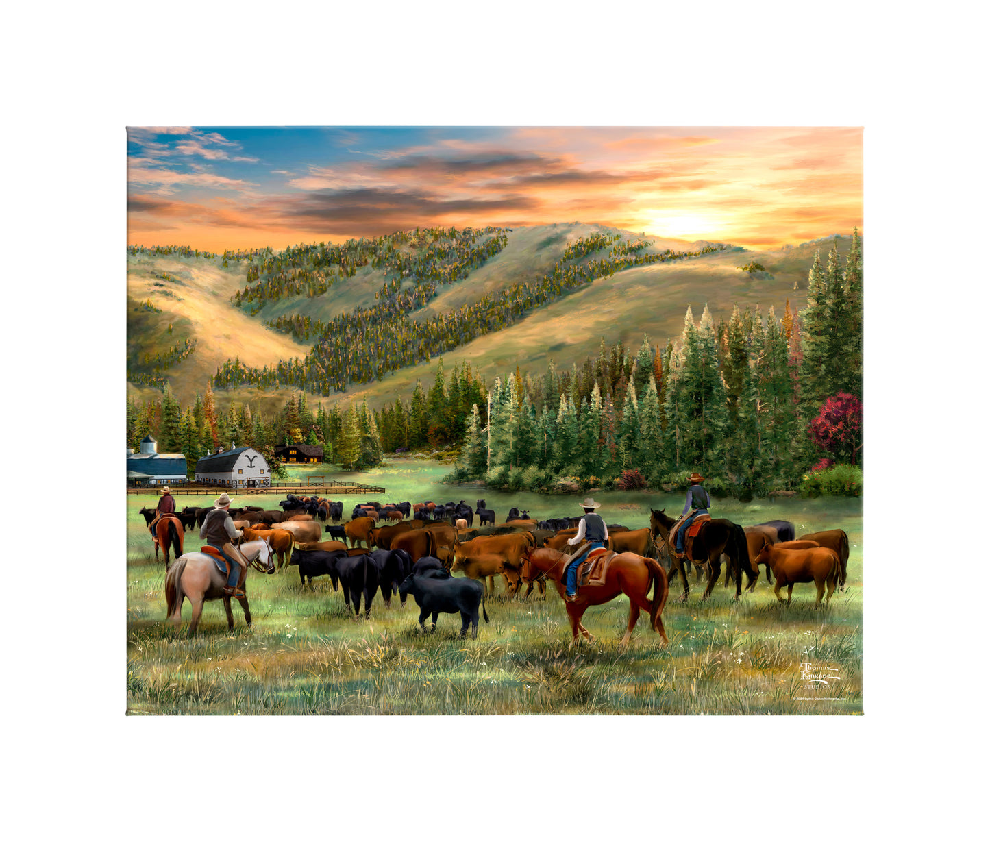 Evening Round-Up - 24" x 30" Gallery Wrapped Canvas