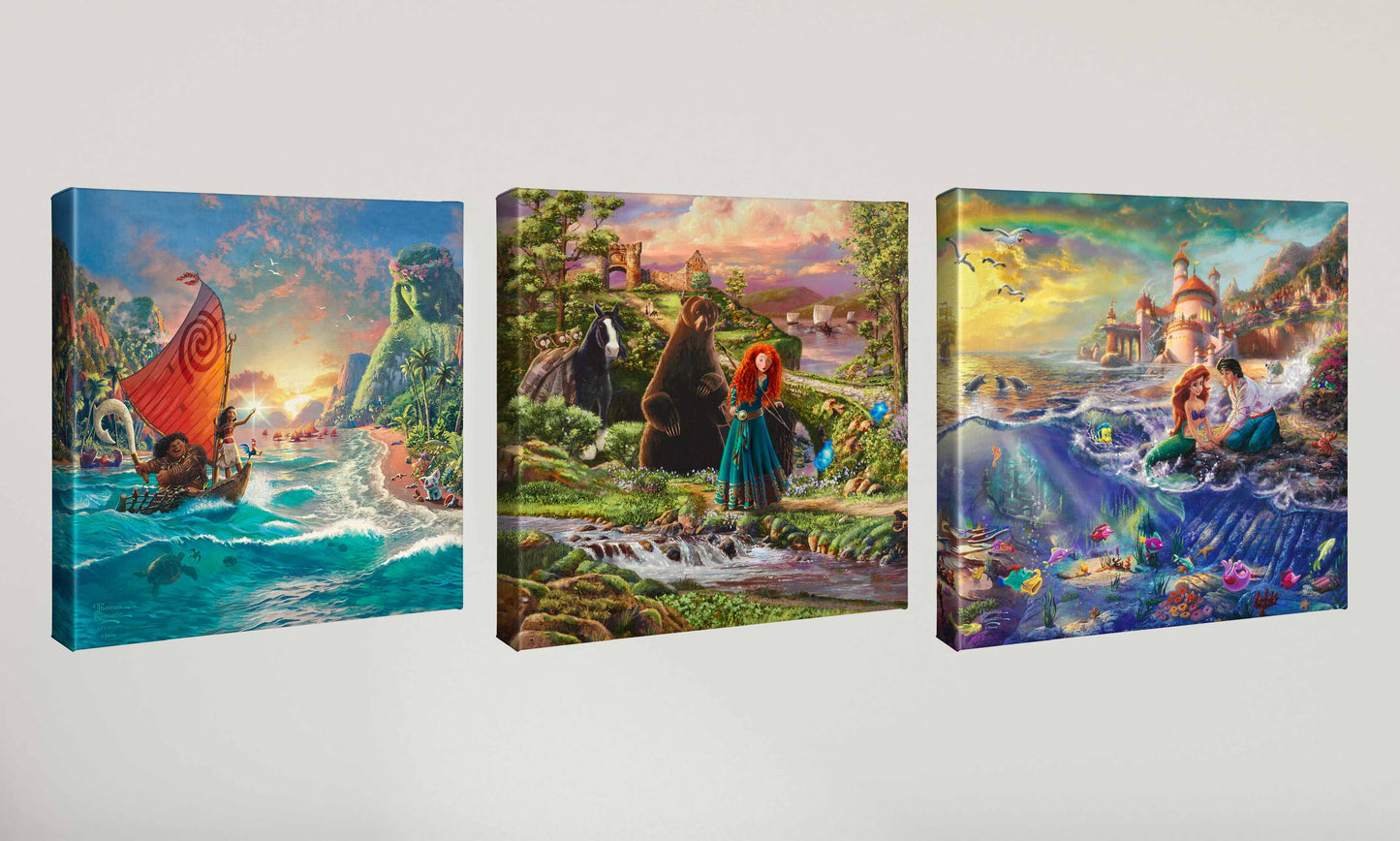 Disney Princess - 14" x 14" Gallery Wrapped Canvas (Set of 3)