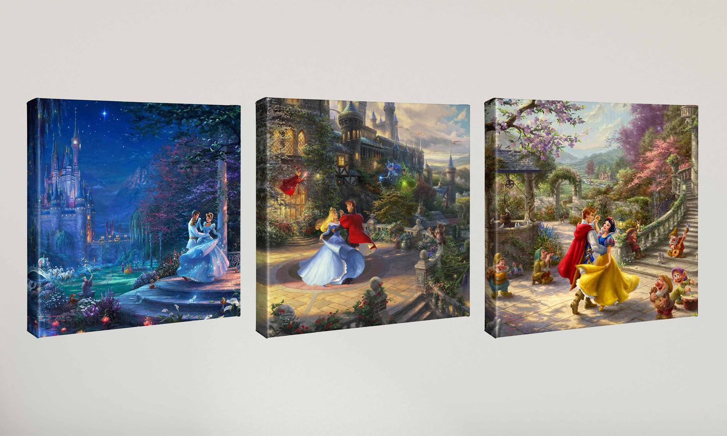 Disney Dancing Princesses - 14" x 14" Gallery Wrapped Canvas (Set of 3)