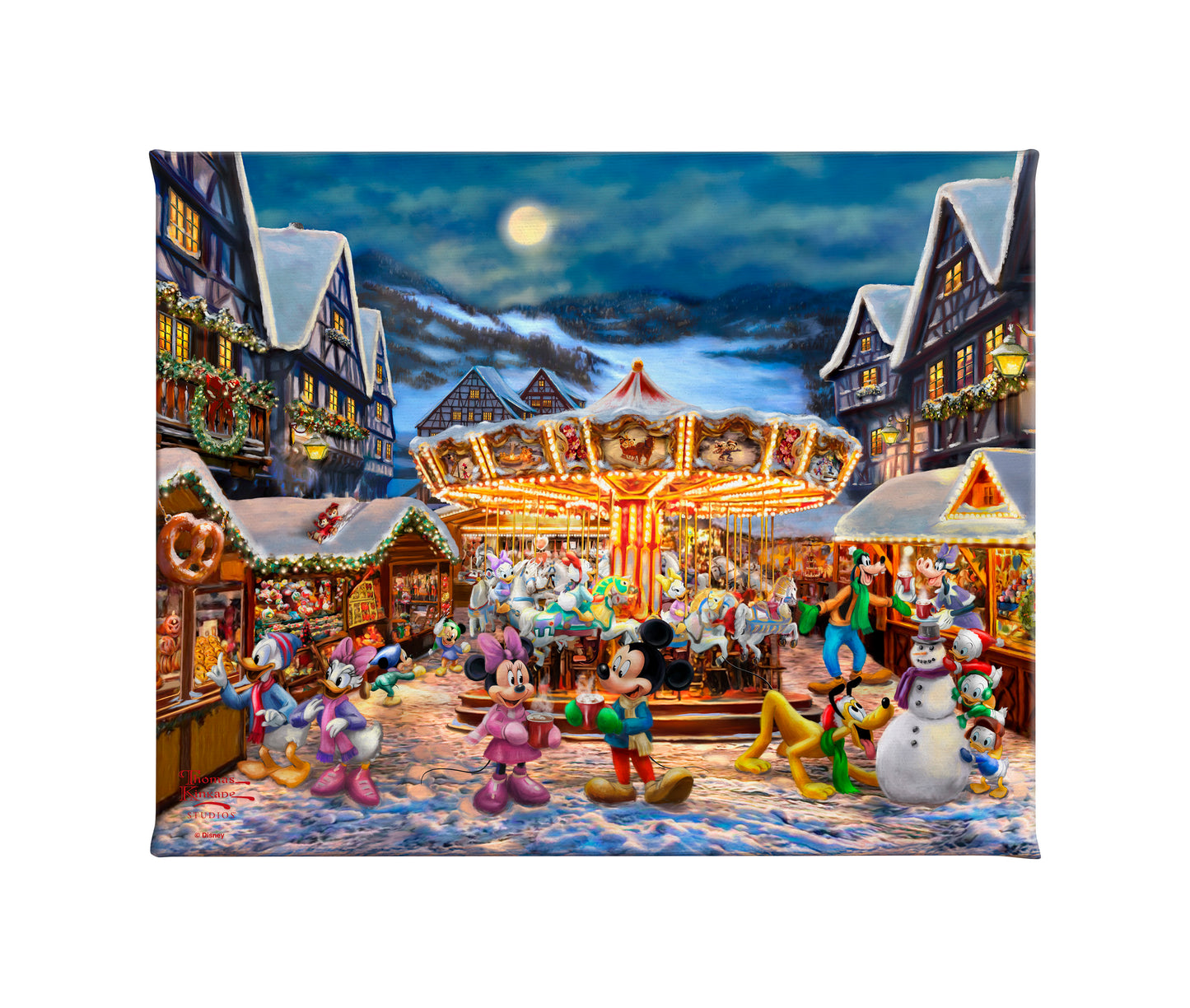 Disney Mickey and Minnie Christmas Market - 8" x 10" Gallery Wrapped Canvas