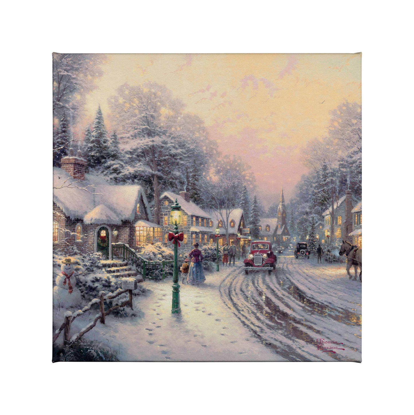 Village Christmas - 14" x 14" Gallery Wrapped Canvas