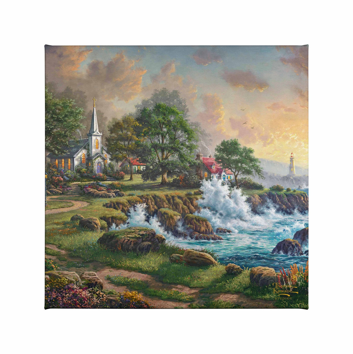 Seaside Haven - 14" x 14" Gallery Wrapped Canvas