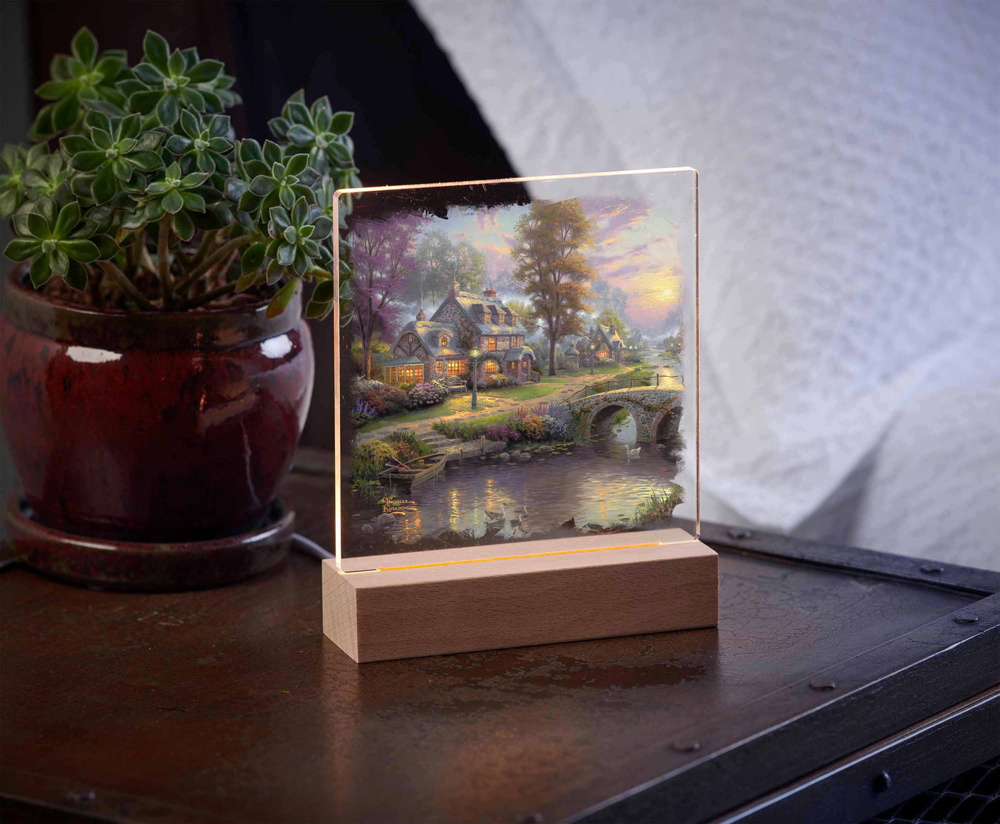 Sunset on Lamplight Lane - Acrylic Night Light