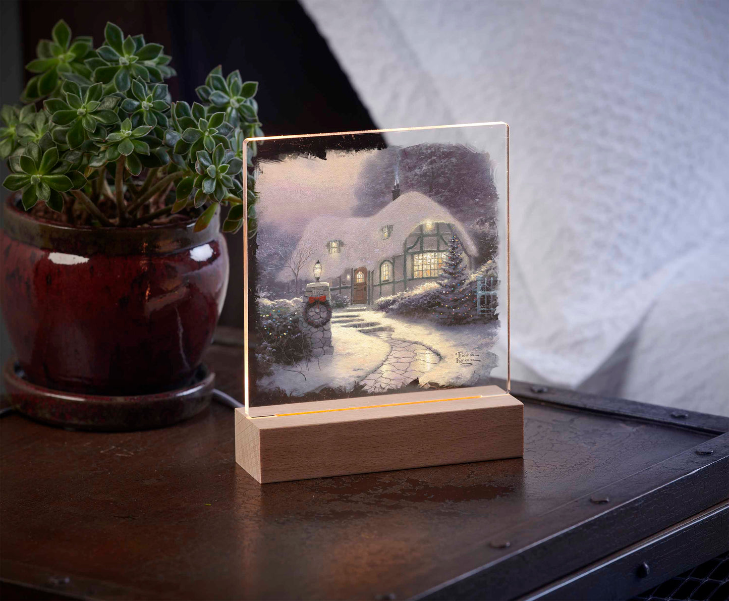 Christmas Cottage - Acrylic Night Light