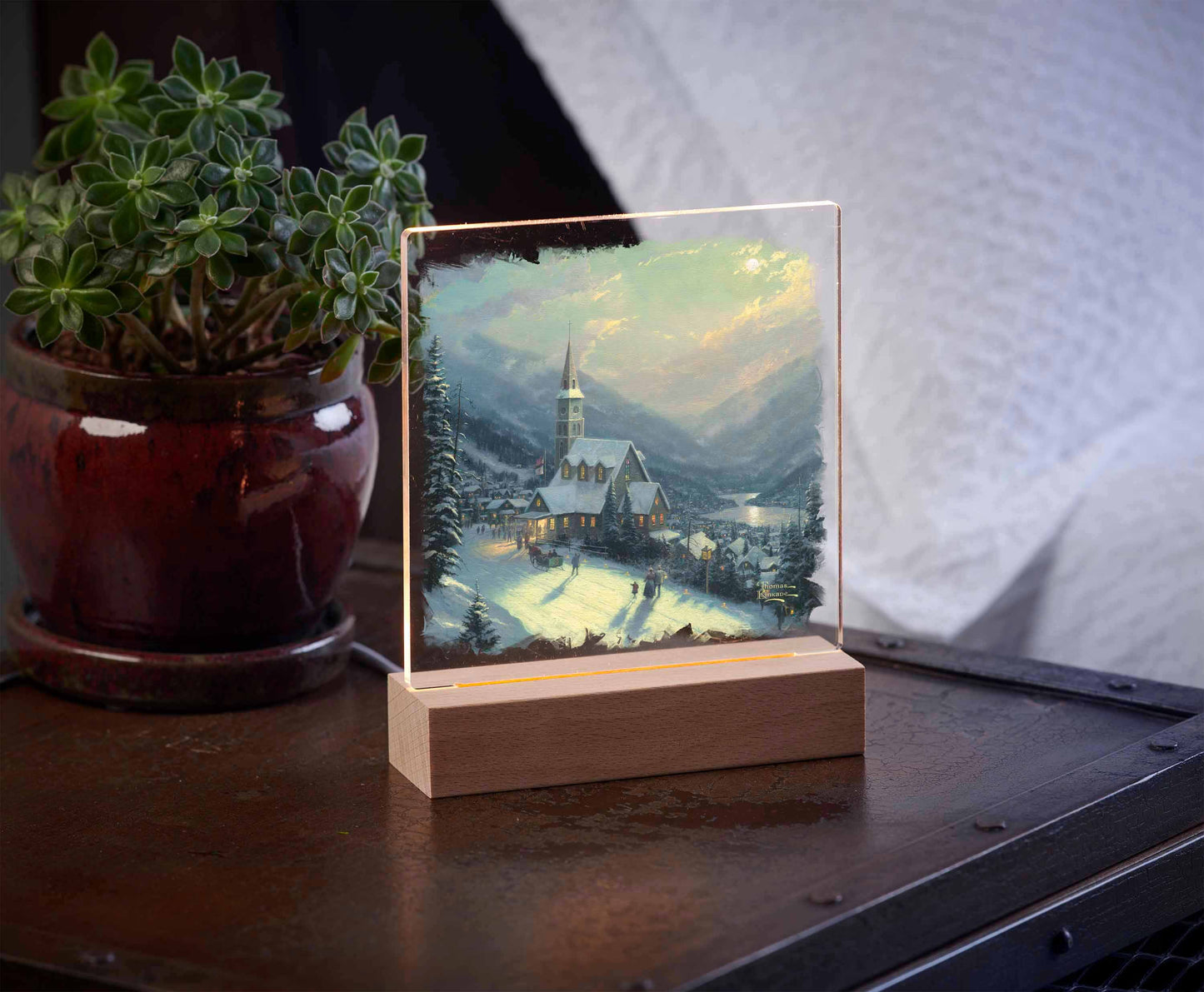 Moonlit Village - Acrylic Night Light