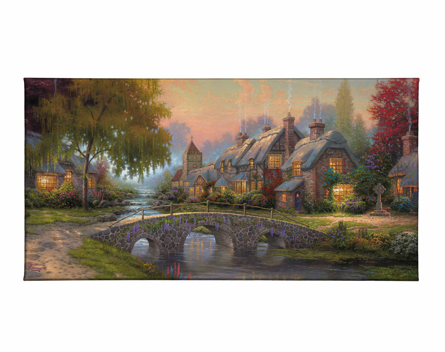 Cobblestone Bridge - 16" x 31" Gallery Wrapped Canvas