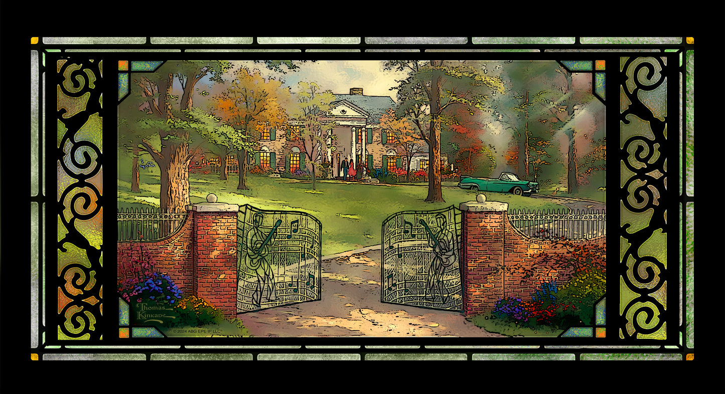 Graceland®, 50th Anniversary - 13" x 23" Stained Glass Art