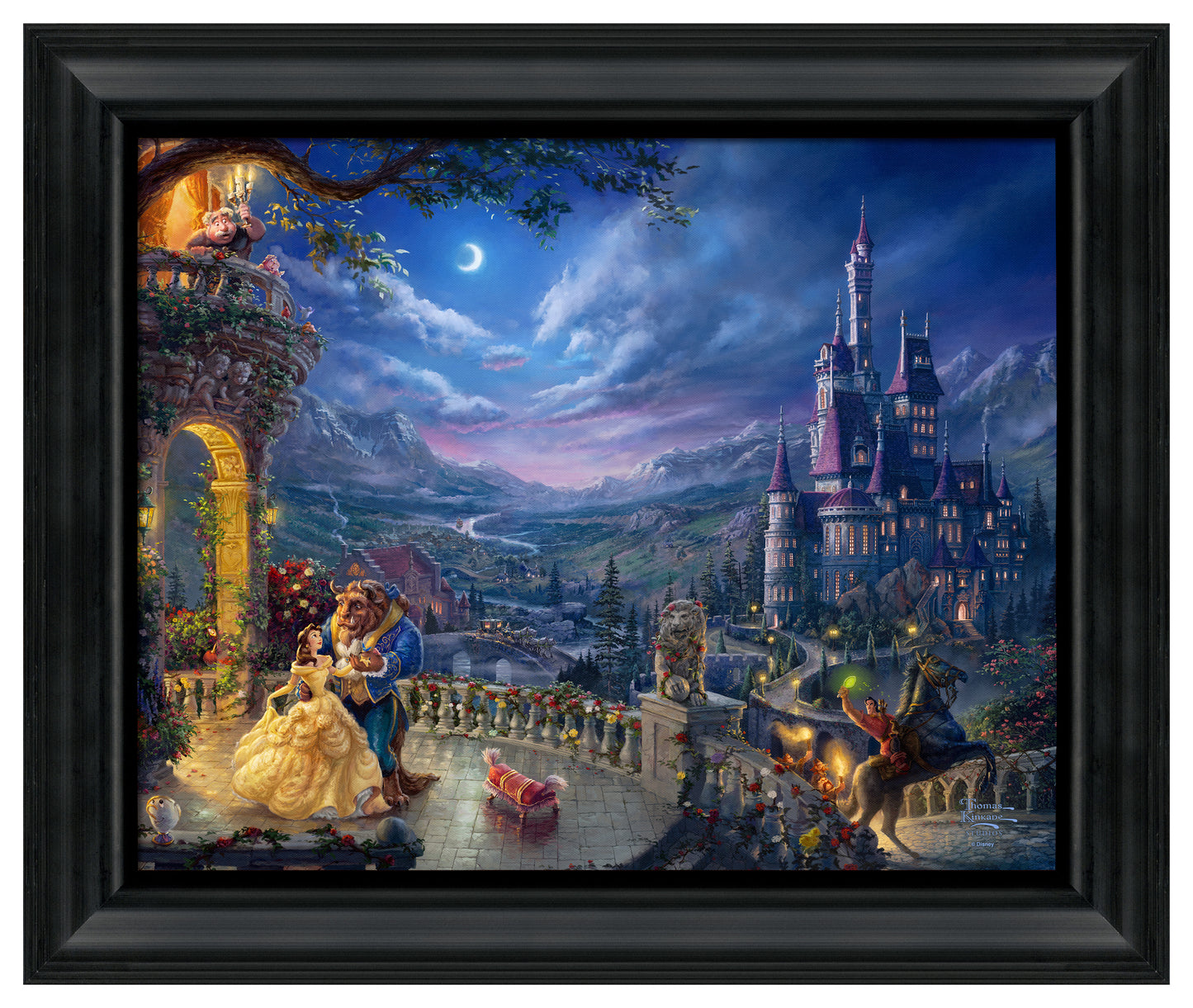 Disney Beauty and the Beast Dancing in the Moonlight - 16" x 20" Brushstroke Vignette