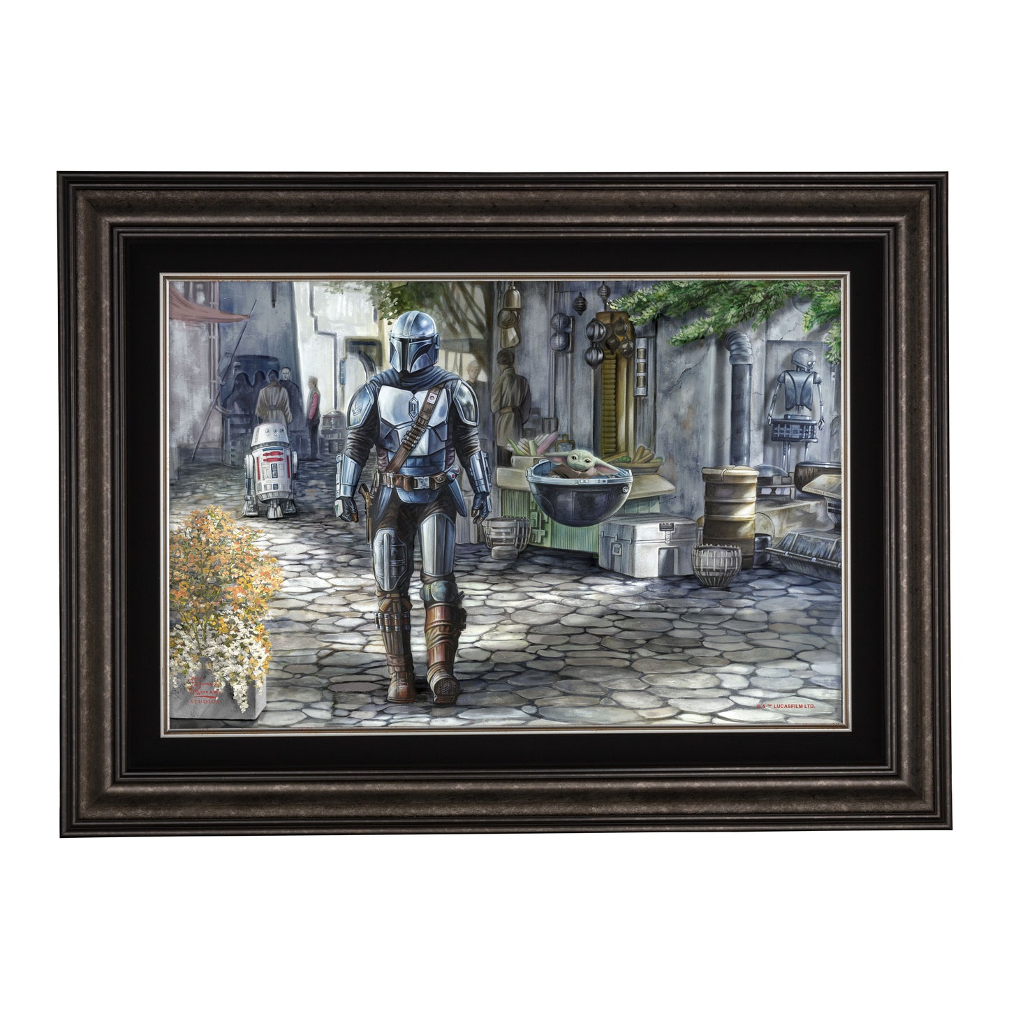 *Mixed Media Original* The Mandalorian™ - A Welcome Sight by Thomas Kinkade Studios 22" x 31"