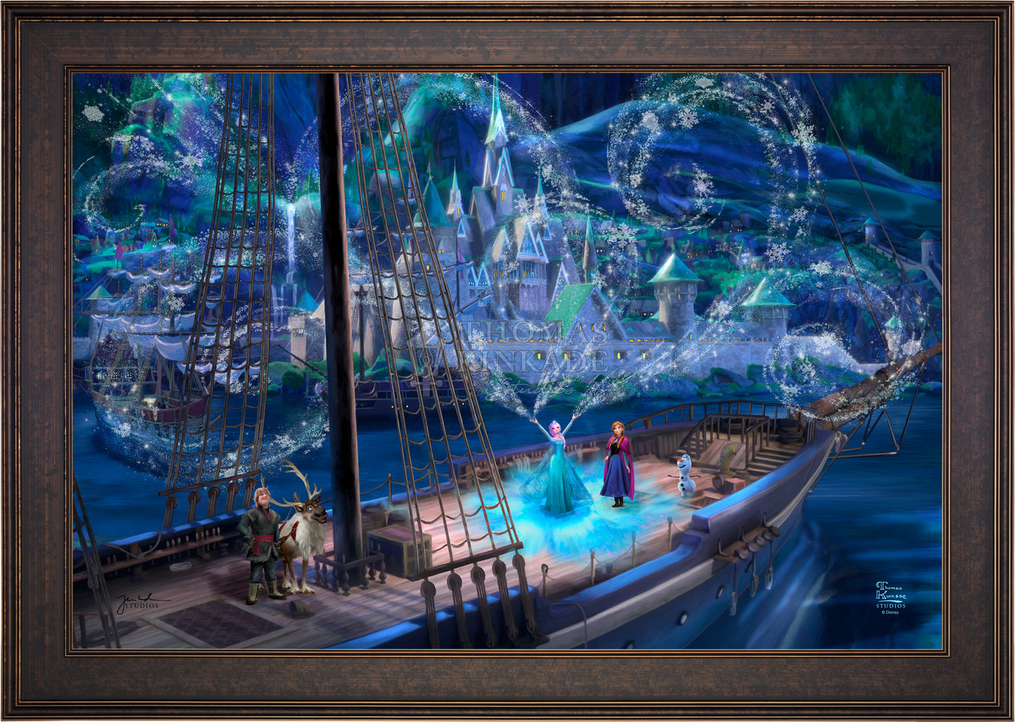 *Mixed Media Original* Disney Frozen Love and Magic by Thomas Kinkade Studios - 24" x 36"