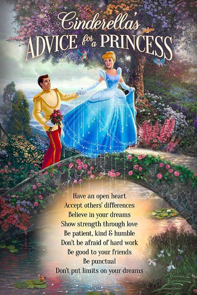Cinderella's Advice for a Princess - 18" x 12" Wood Sign