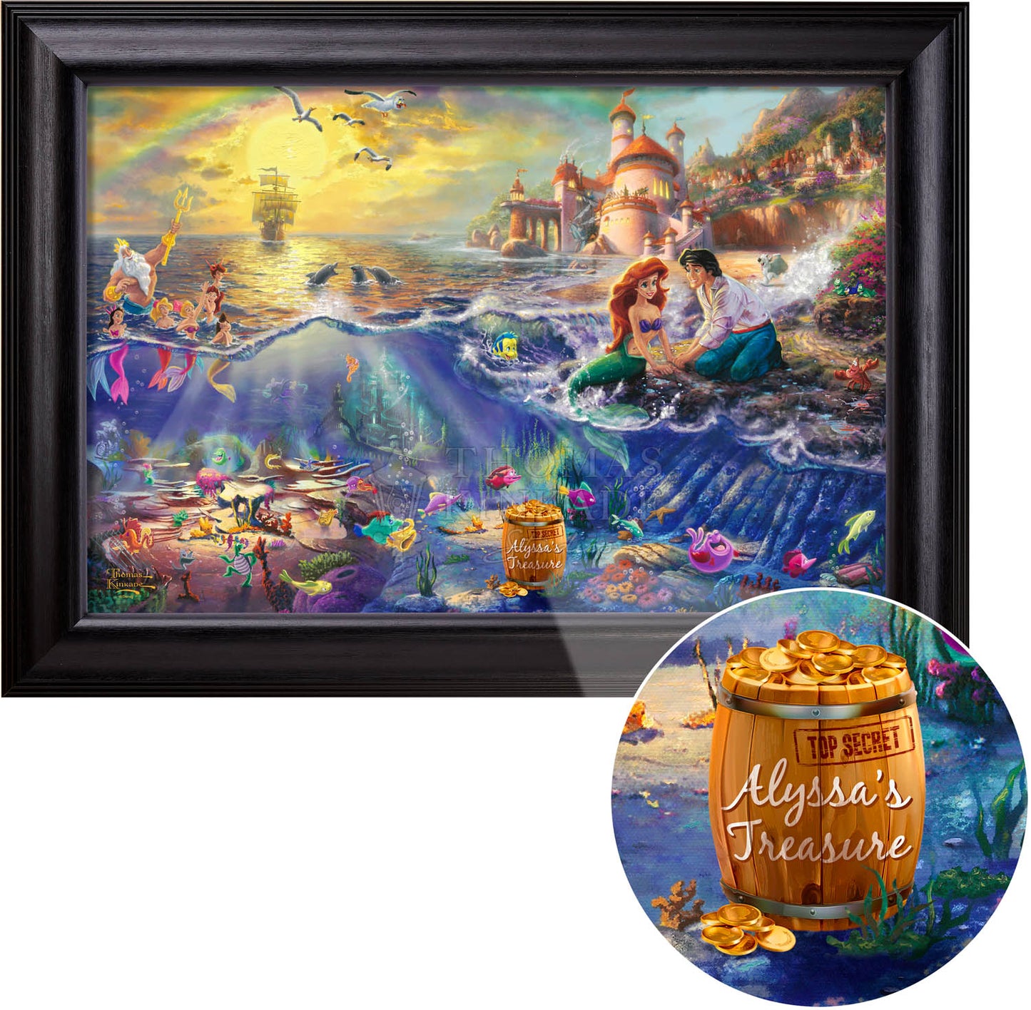Disney The Little Mermaid - Personalized Canvas | Thomas Kinkade Studios® Online Store