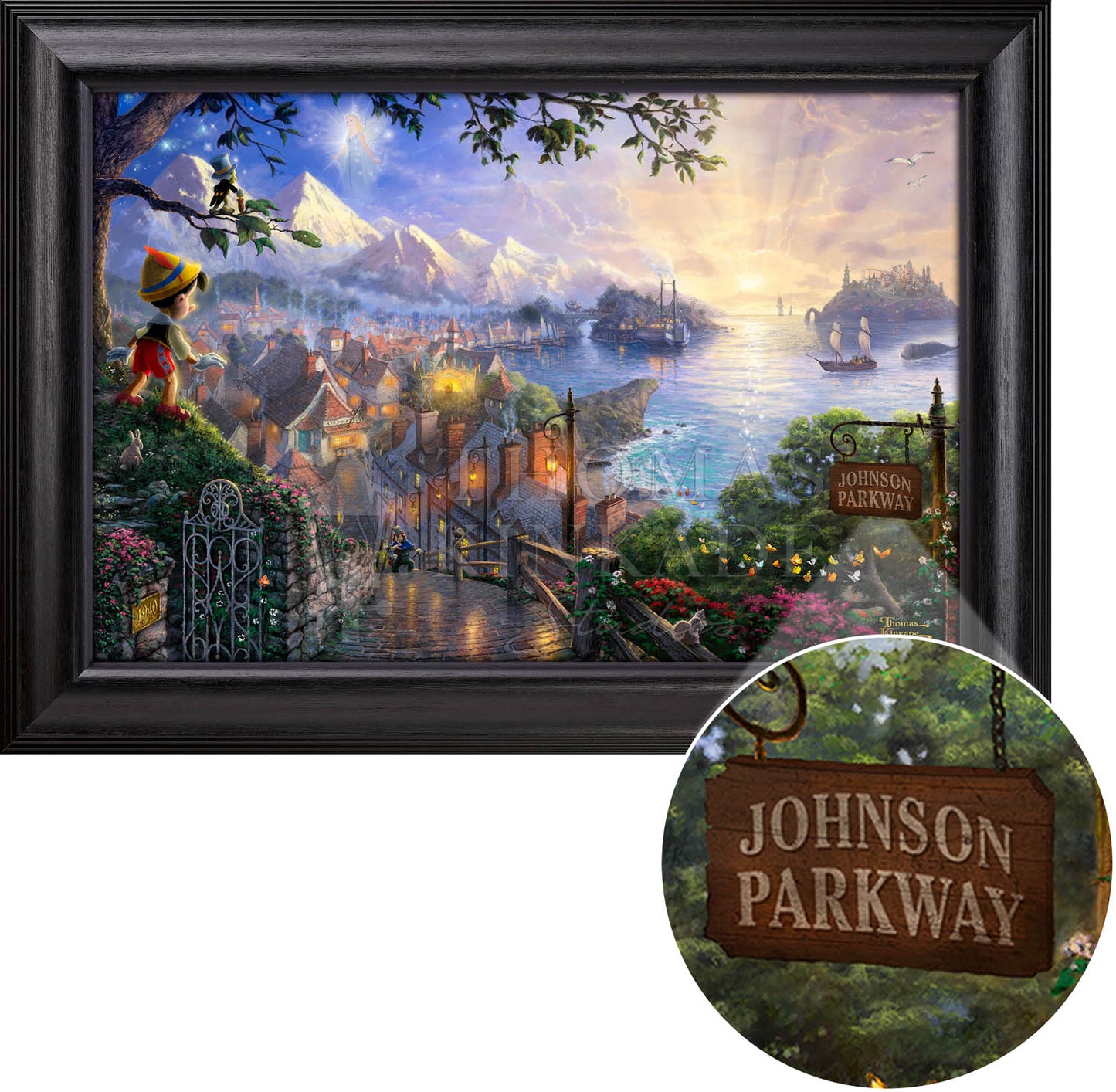 Disney Pinocchio Wishes Upon a Star - Personalized Canvas | Thomas Kinkade Studios® Online Store