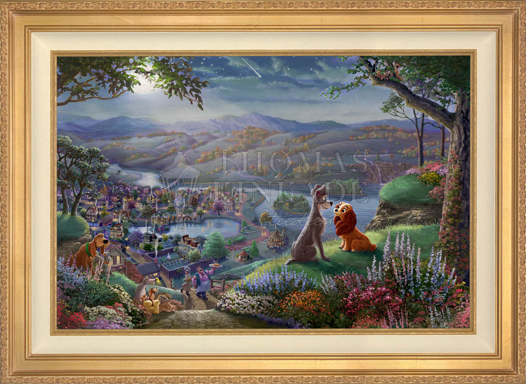 Disney Lady and the Tramp Falling in Love - Limited Edition Canvas